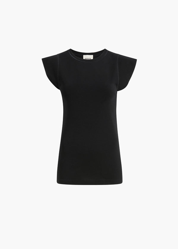 ANGEL TOP BLACK COTTON RIB 182751021 200 GHOST