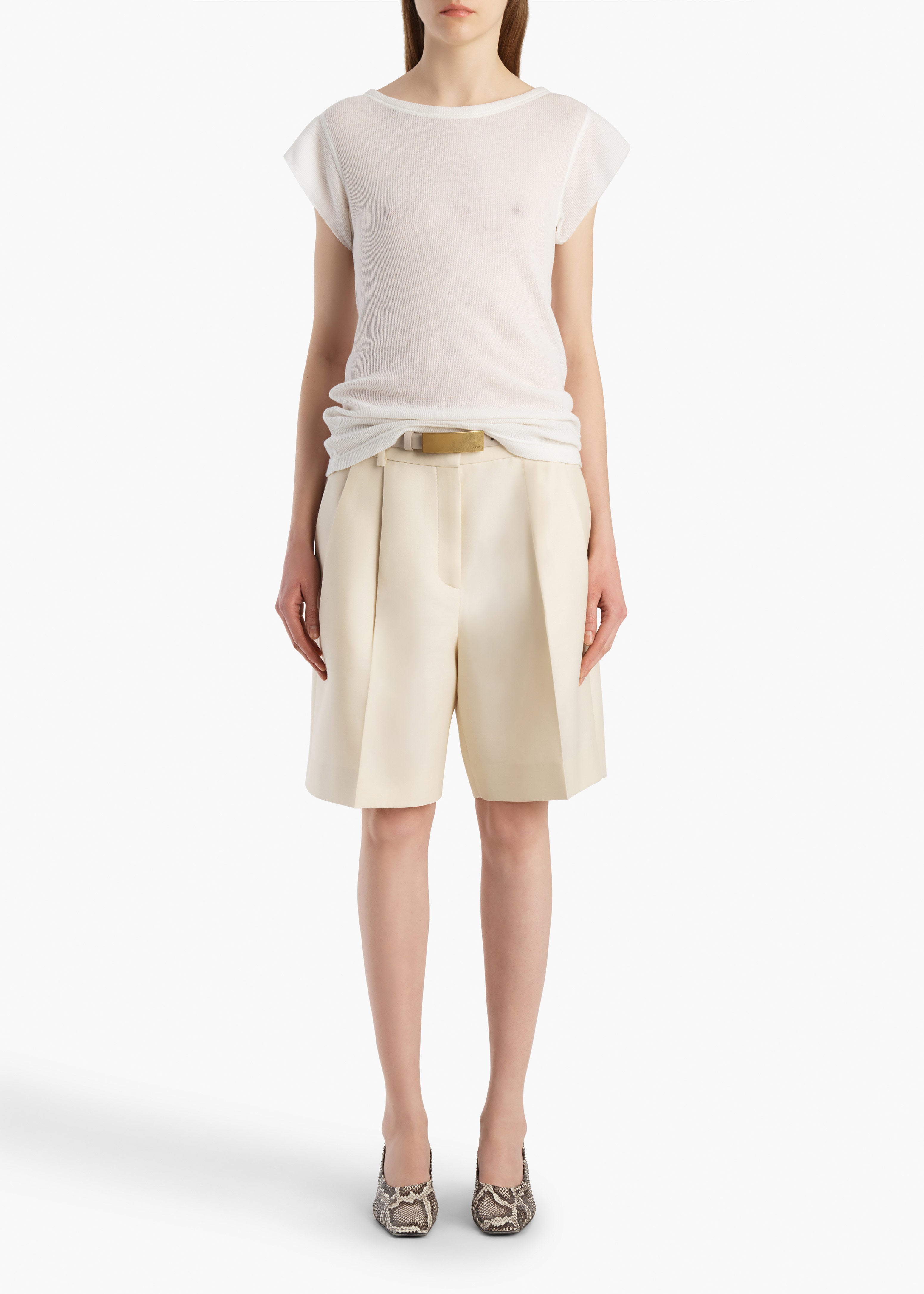 Angel Top in Chalk Cashmere Jersey