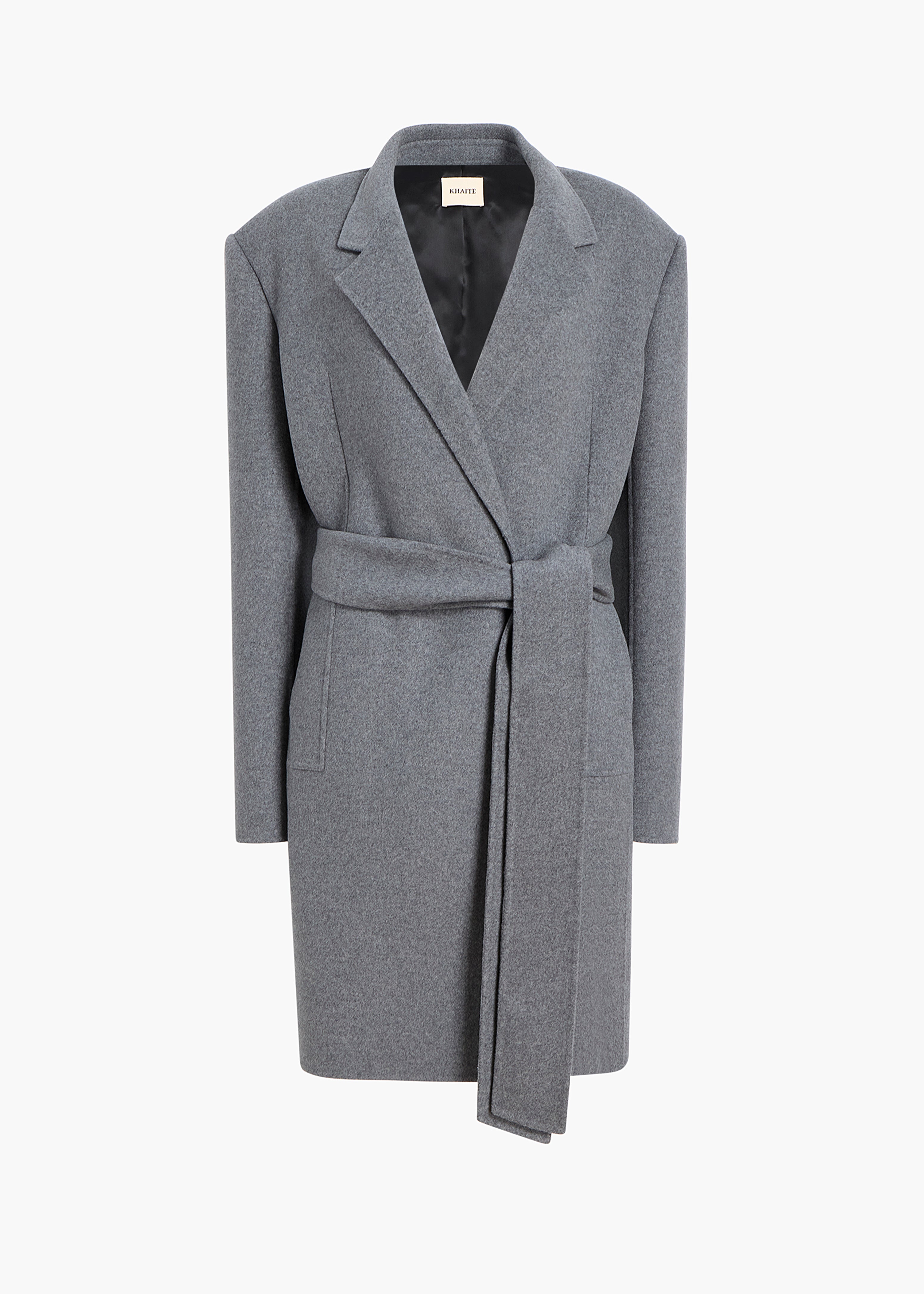 ANNLY COAT IN GREY MELANGE FLAT VIEW