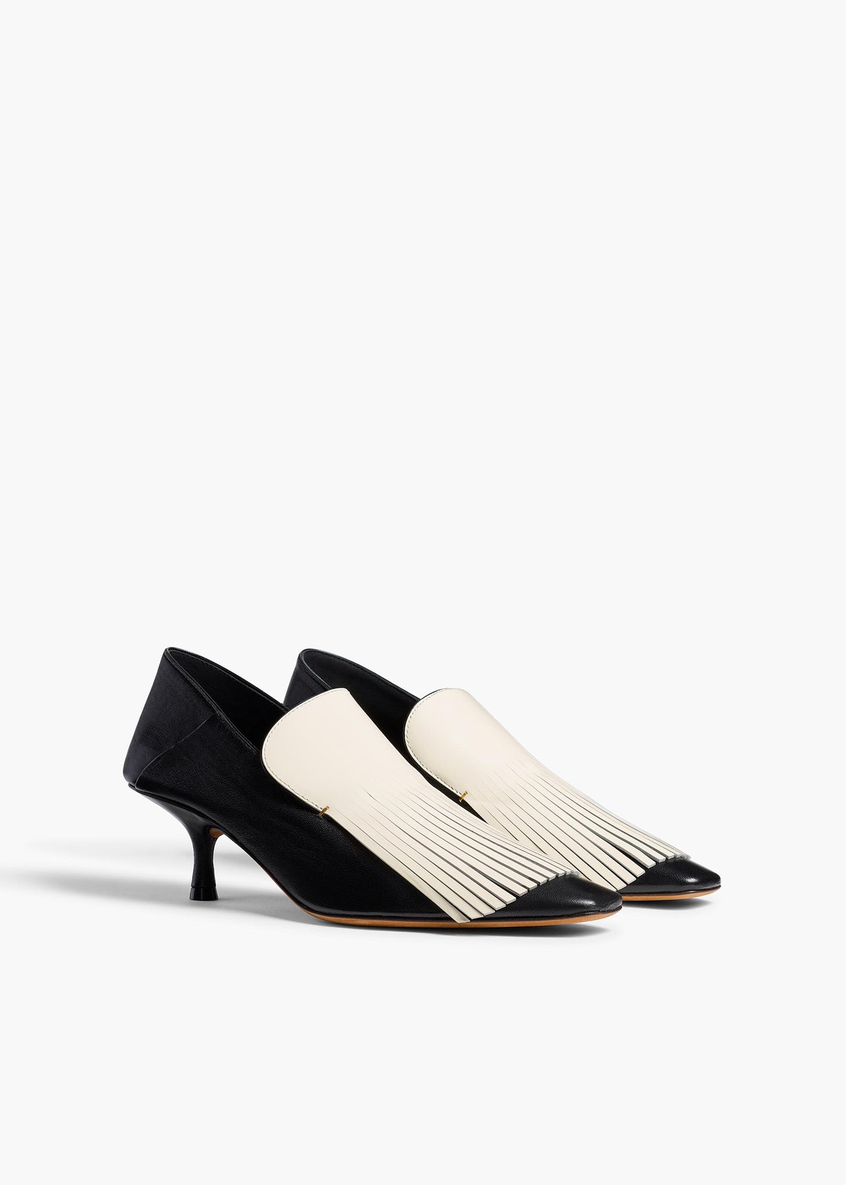 ANOUK FRINGE LOAFER 55 BLACK WHITE F2067 1108 202 B