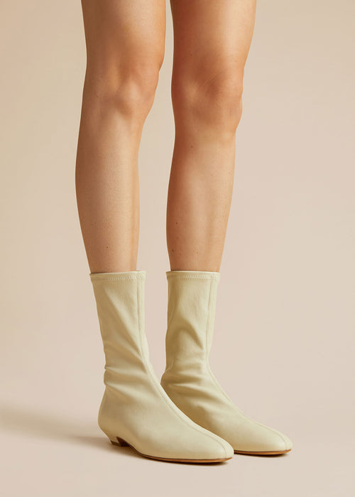 The Apollo Ankle Boot in Off-White Leather