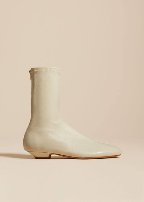 The Apollo Ankle Boot in Off-White Leather
