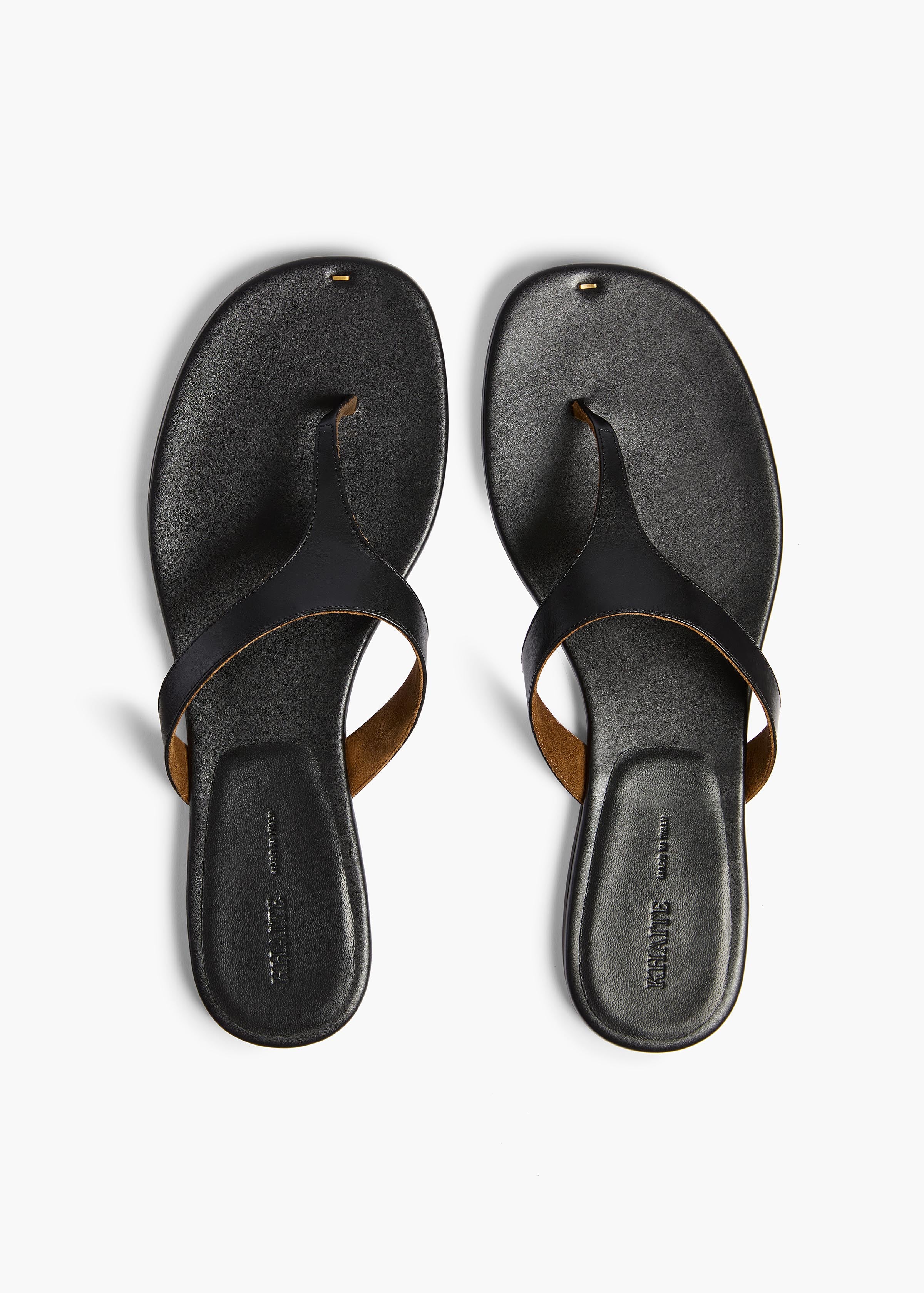 Archer Flat Sandal in Black Leather