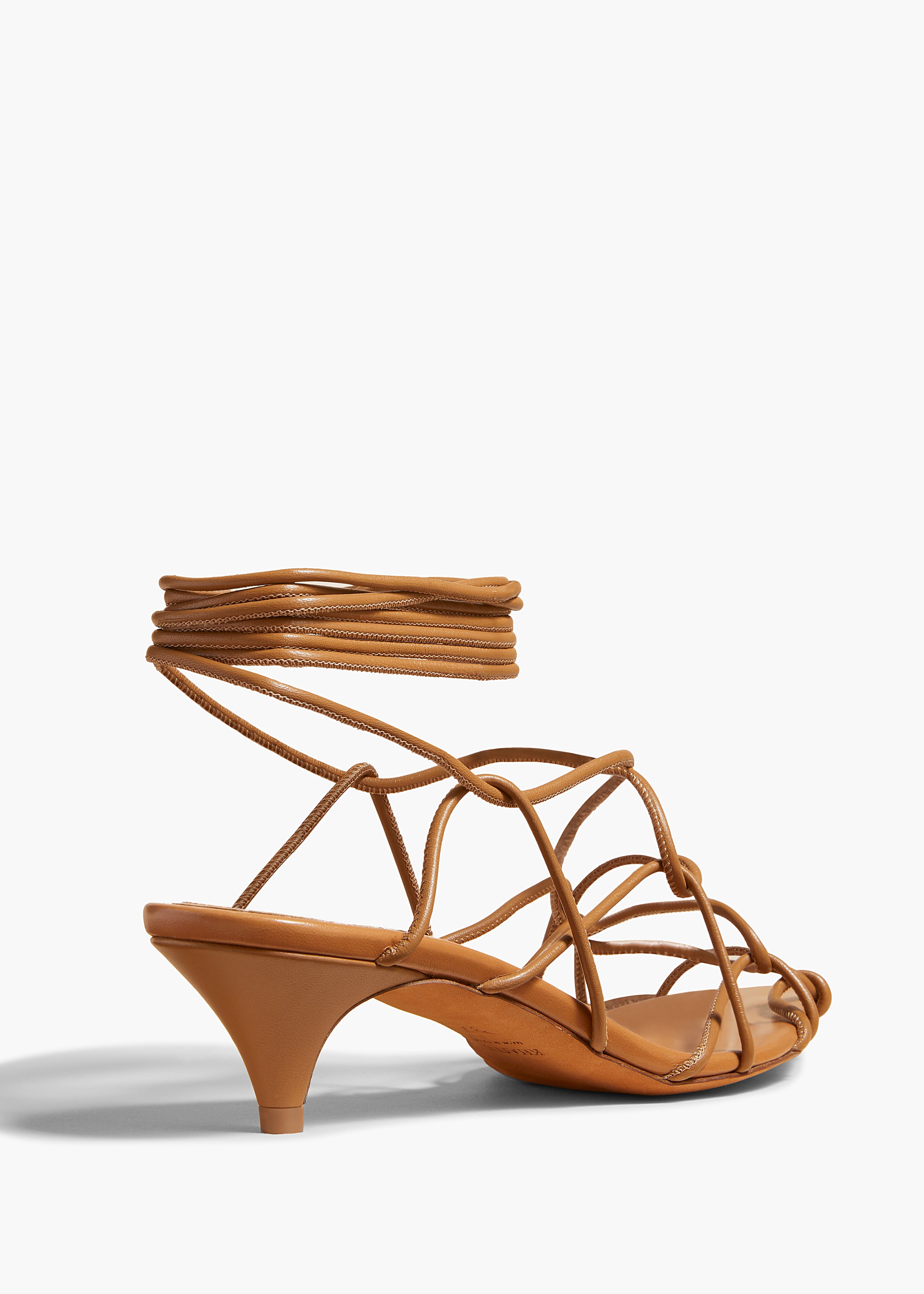 ARDEN LOW HEEL IN CAMEL LEATHER DETAILED VIEW 2