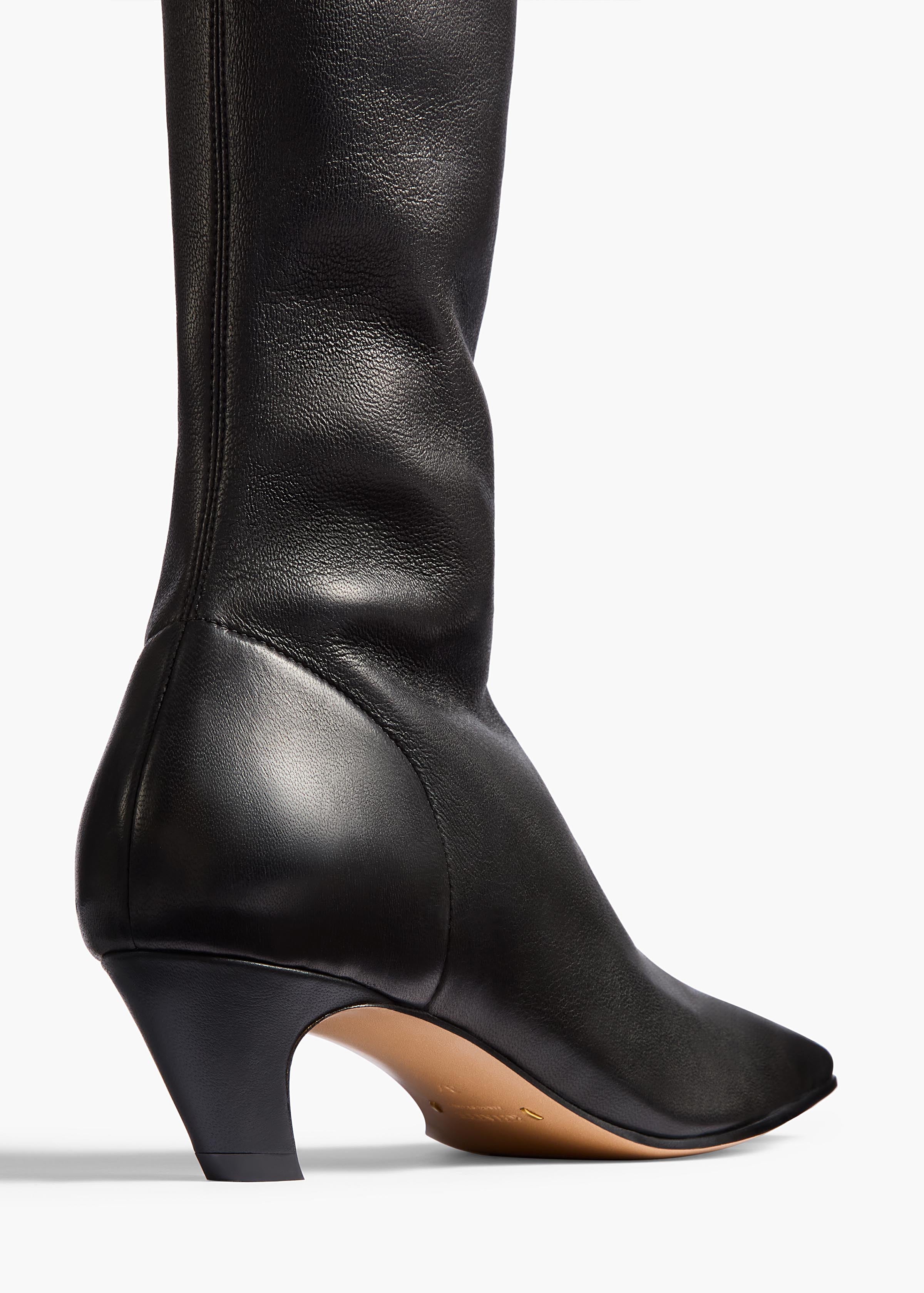 Arizona Over-the-Knee Stretch Boot in Black Nappa Leather