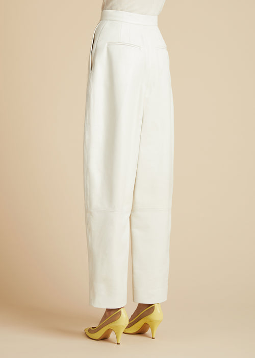 The Ashford Pant in Optic White Leather