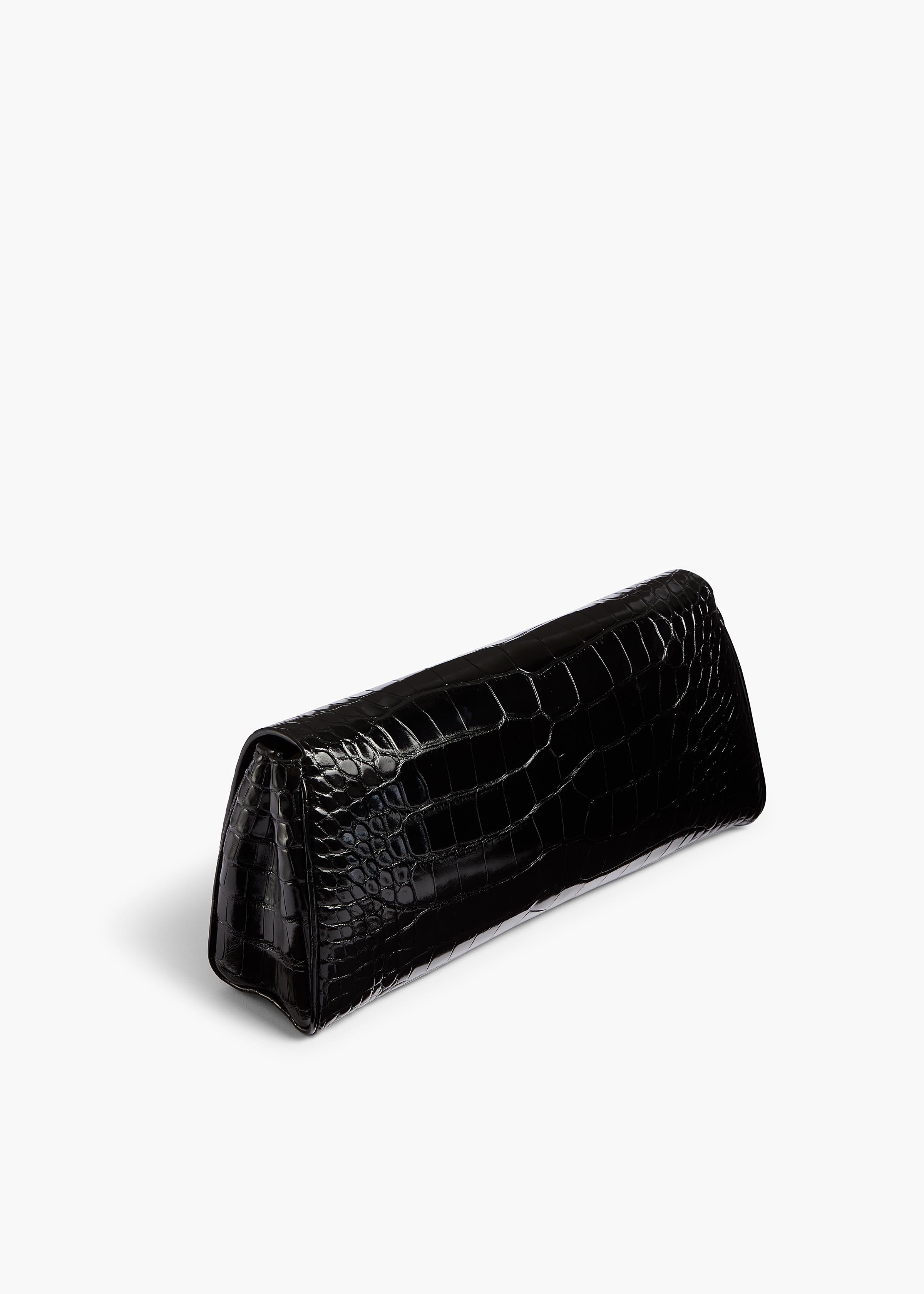 Audrey Clutch in Black Alligator