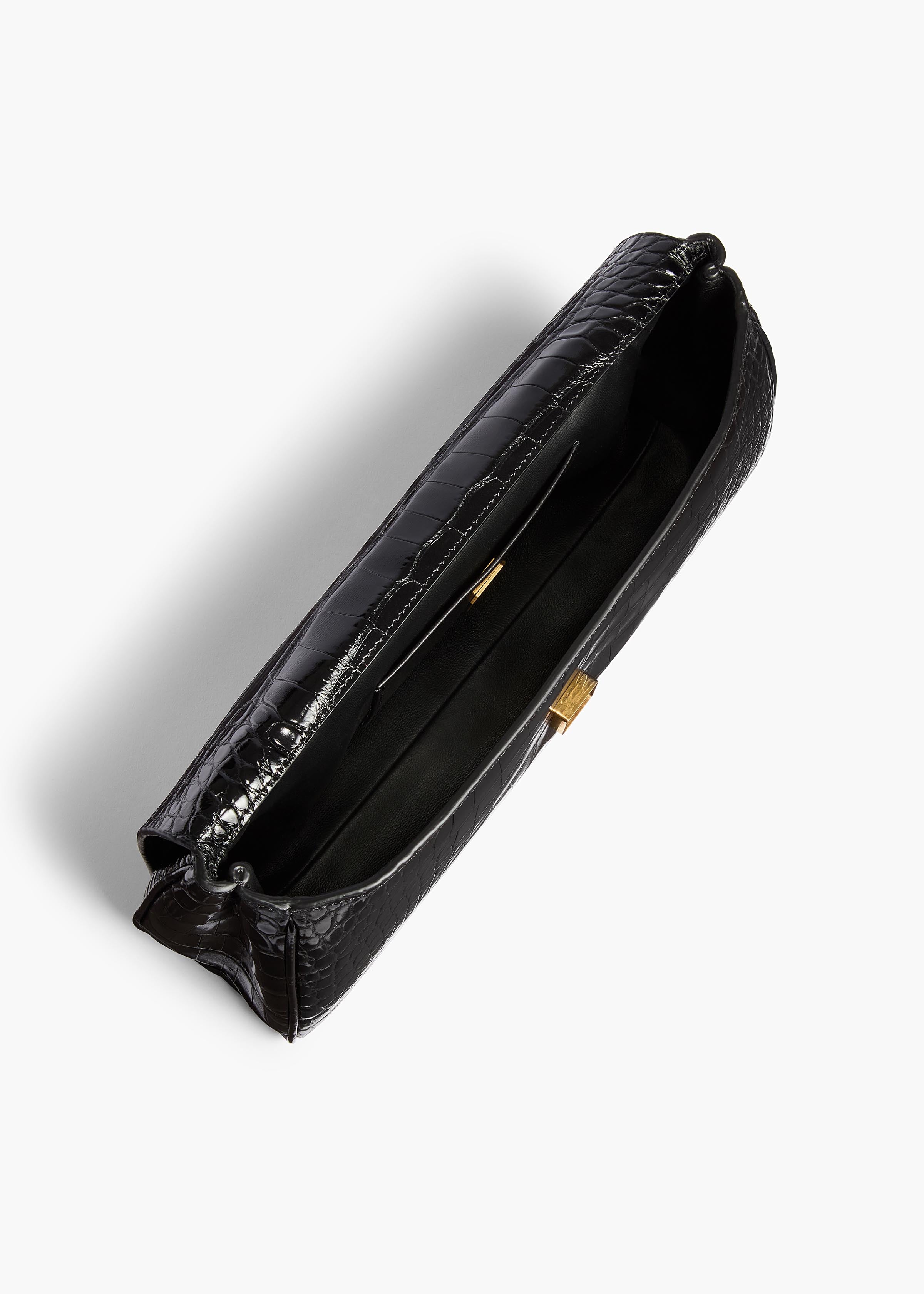 Audrey Clutch in Black Alligator