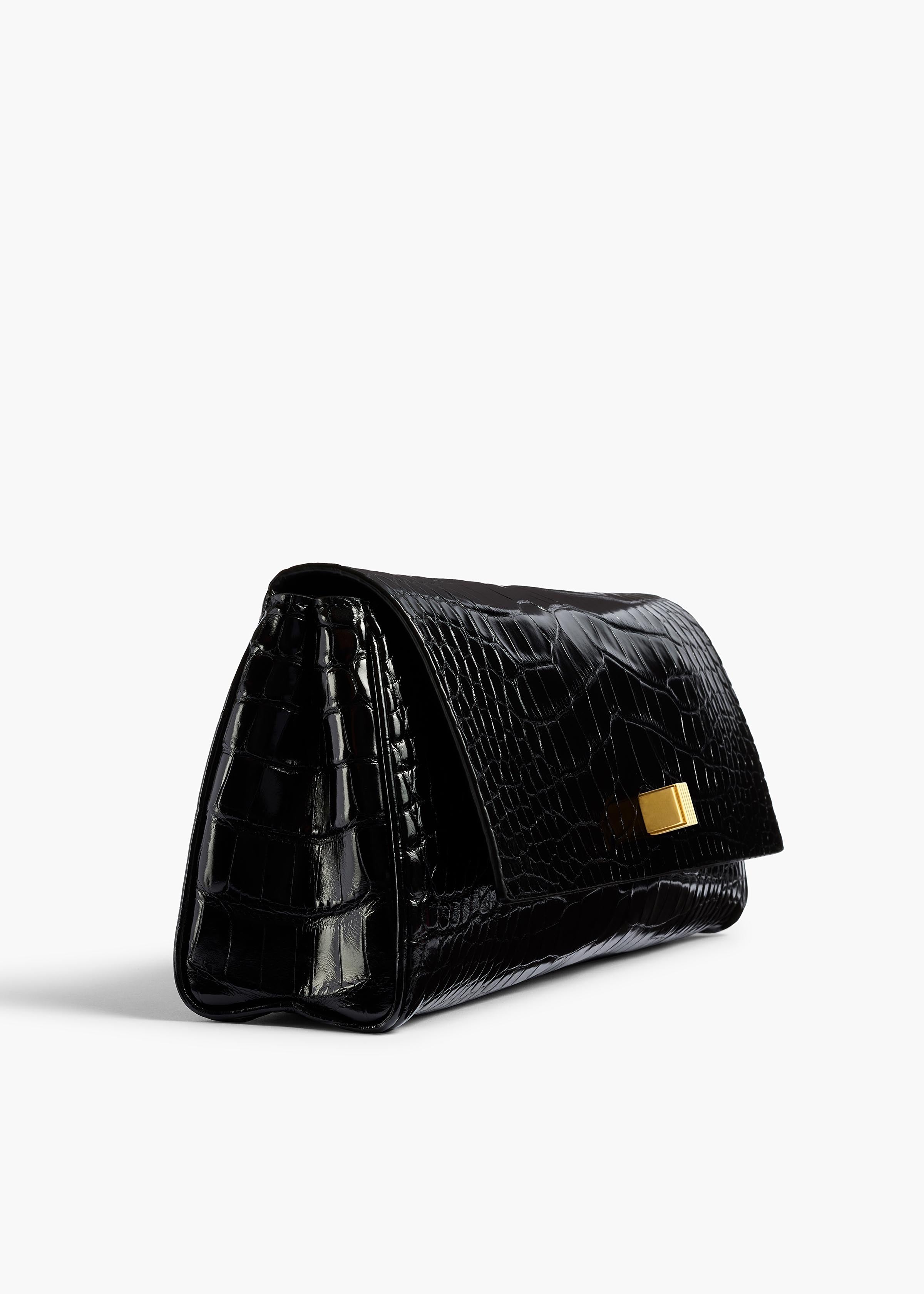 Audrey Clutch in Black Alligator
