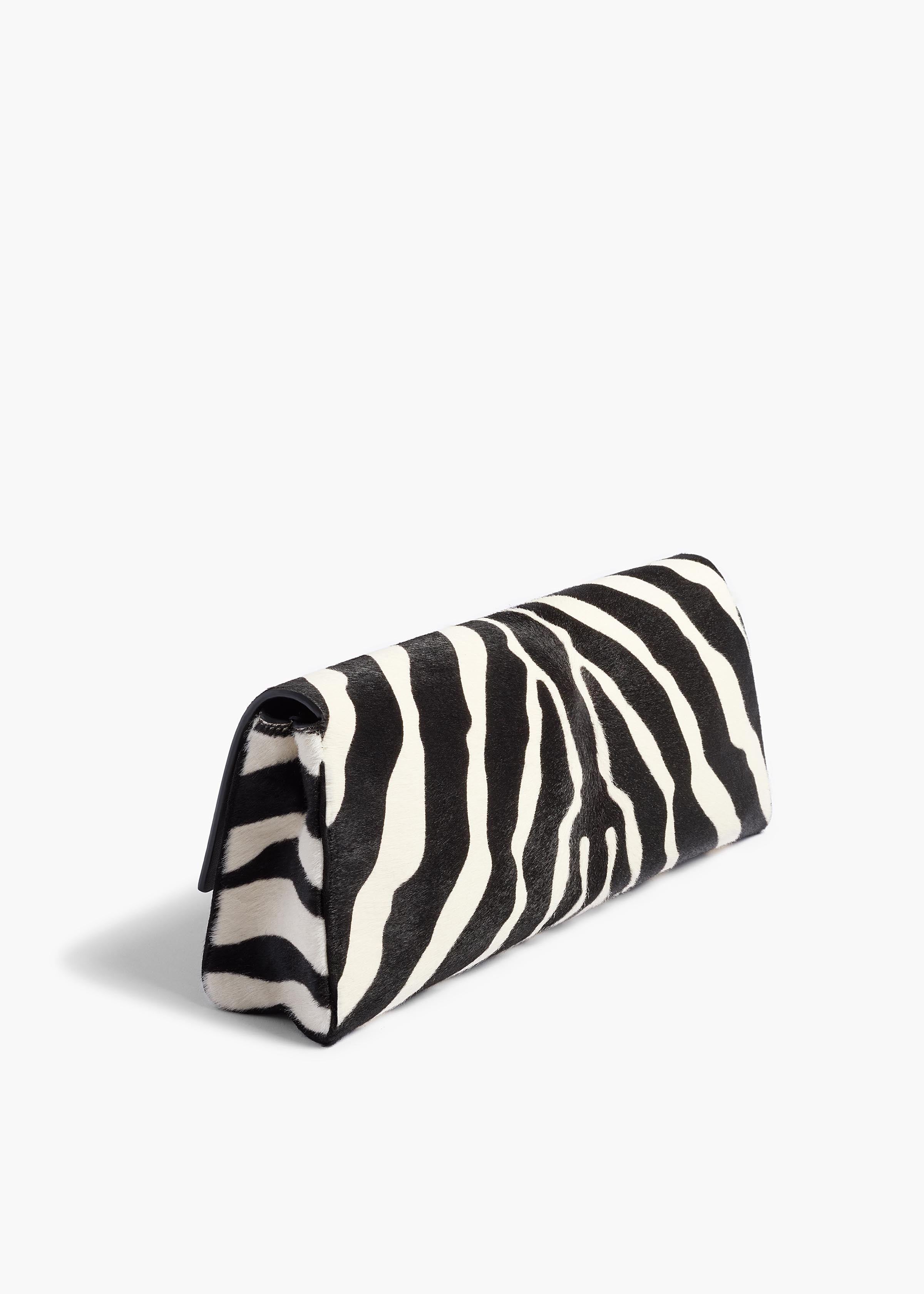 Audrey Clutch in Zebra Print Haircalf