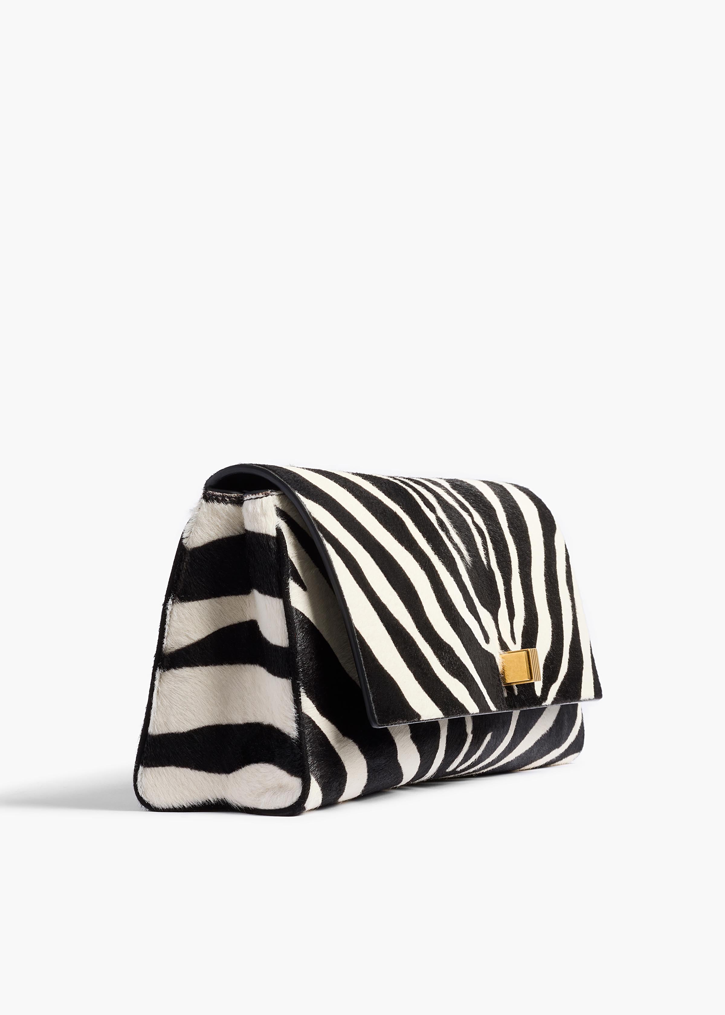 Audrey Clutch in Zebra Print Haircalf