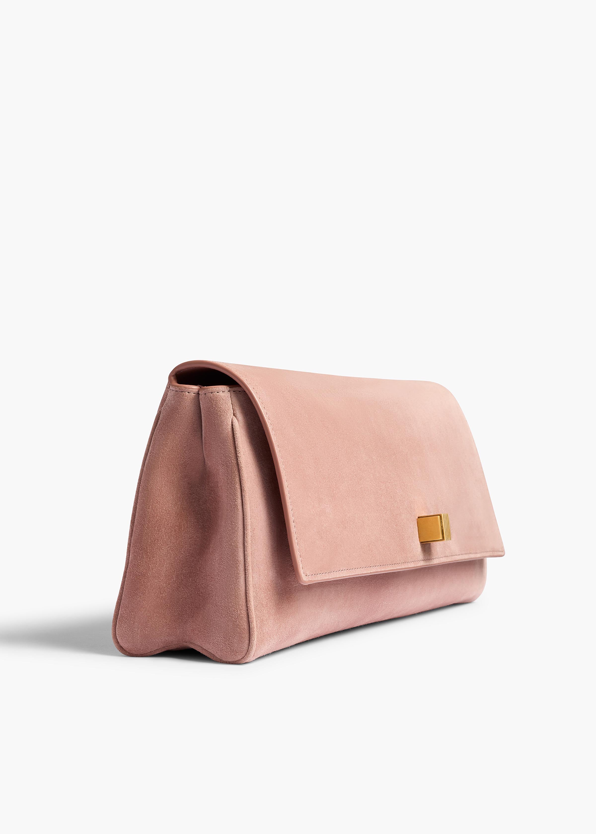 Audrey Clutch in Dusty Pink Suede