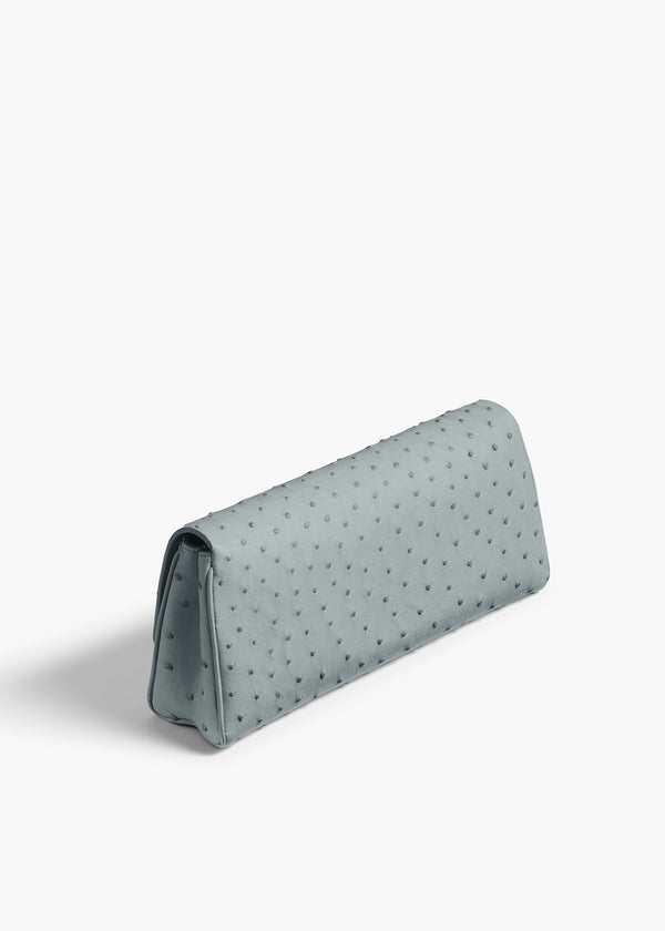 Audrey Clutch in Frost Ostrich