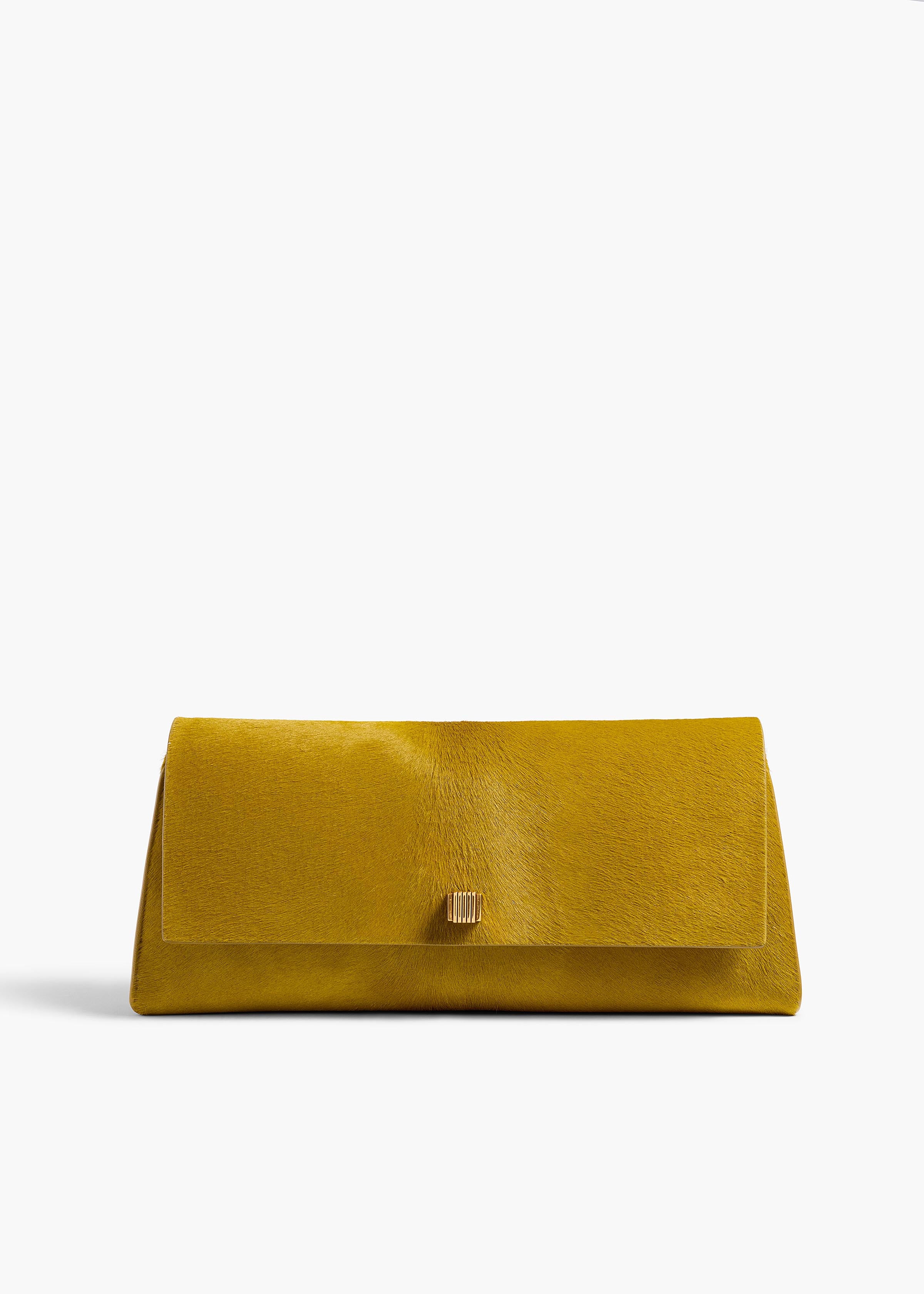 KHAITE  - Audrey Clutch in Golden Olive Haircalf