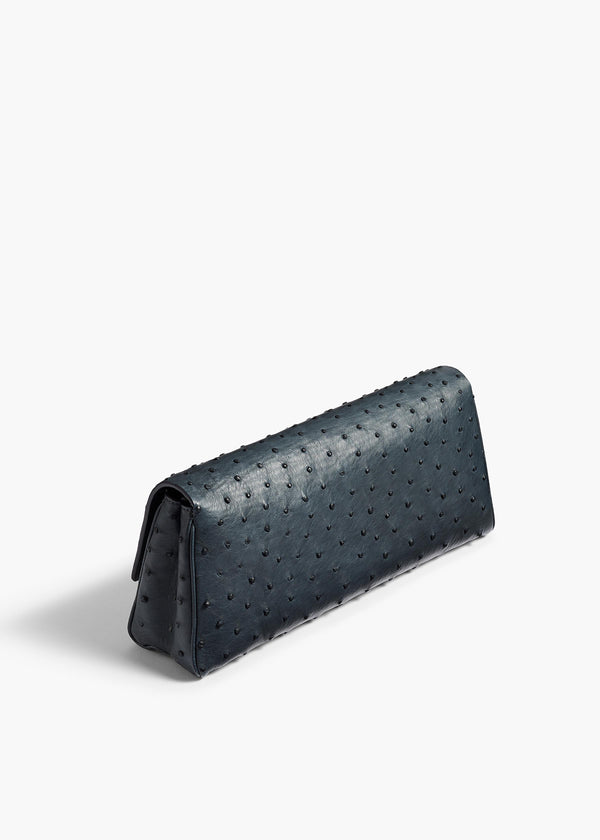 Audrey Clutch in Midnight Navy Ostrich