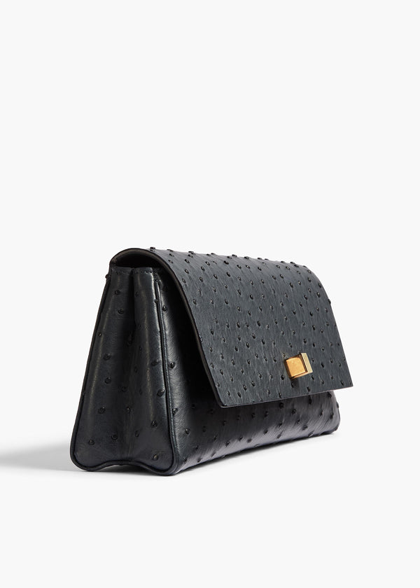 Audrey Clutch in Midnight Navy Ostrich