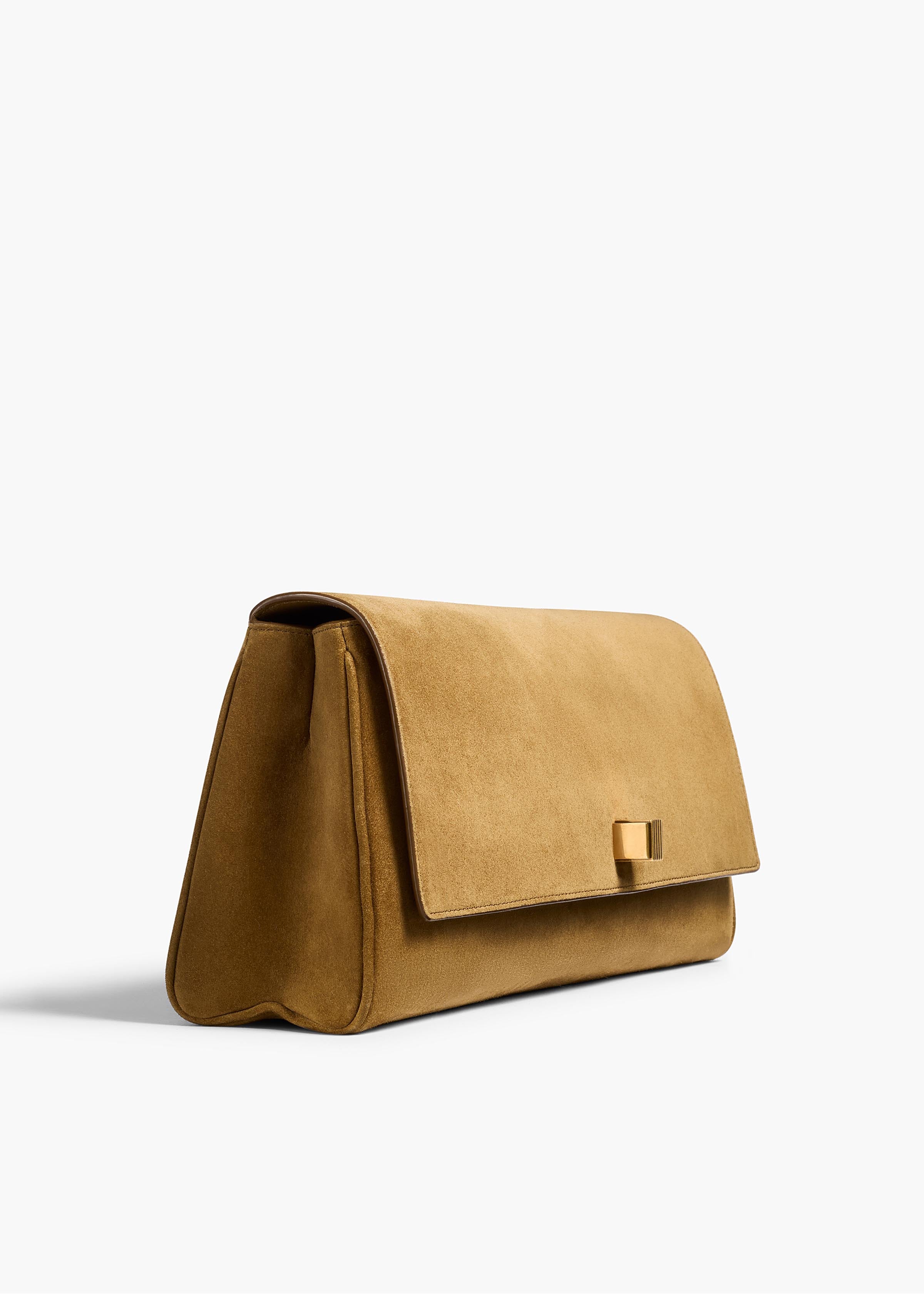 Audrey Clutch in Mud Suede – KHAITE
