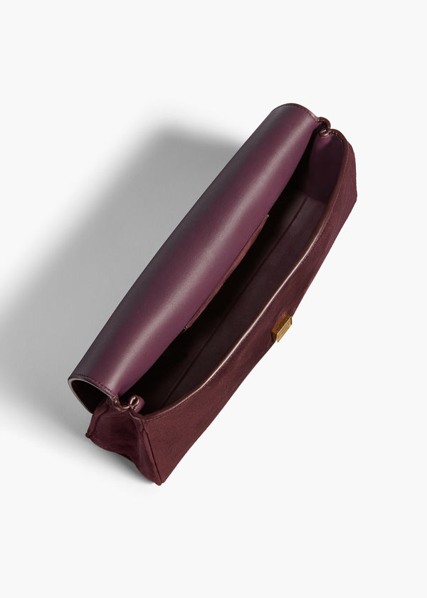 Audrey Clutch in Rouge Noir Suede