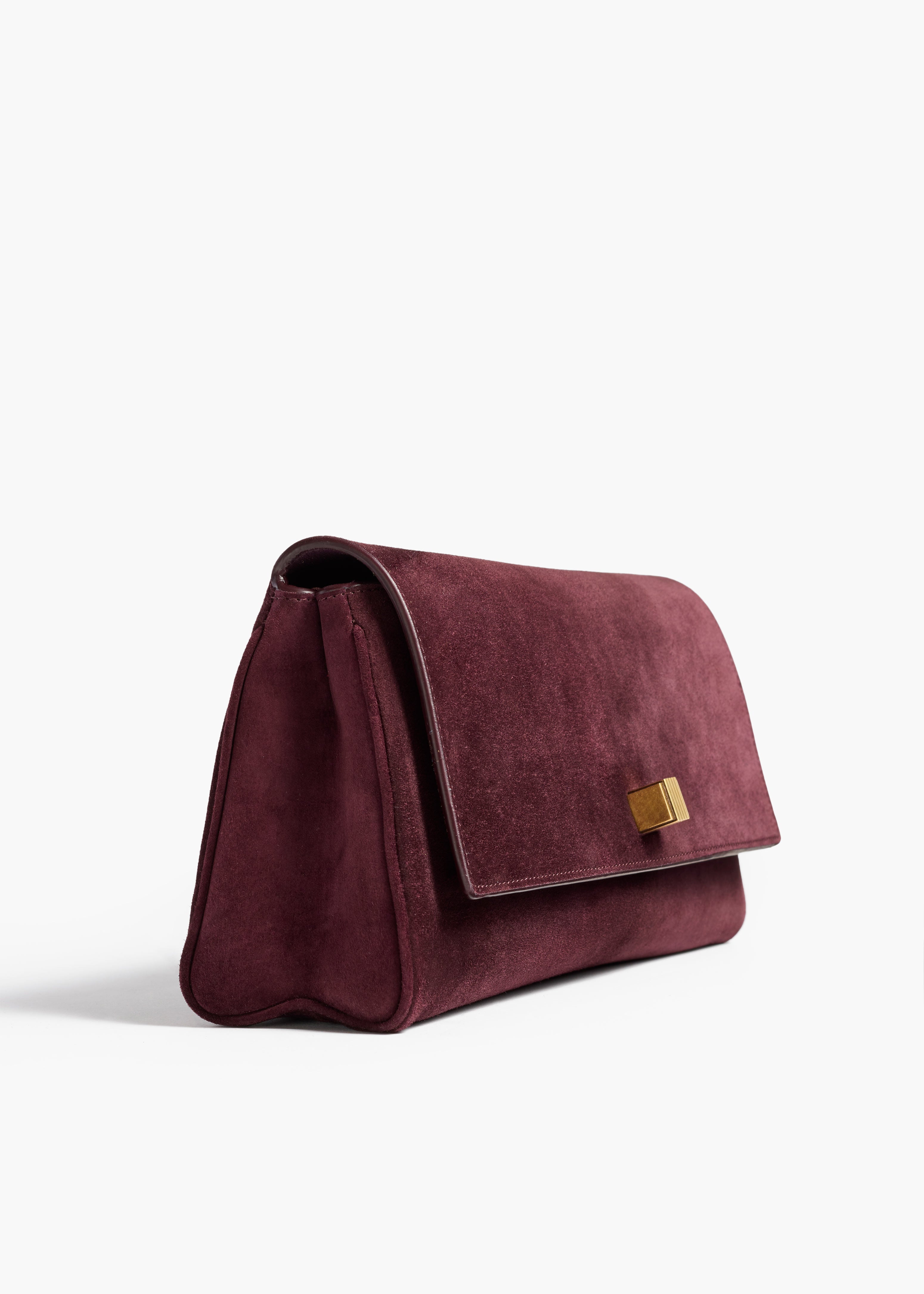 KHAITE  - Audrey Clutch in Rouge Noir Suede