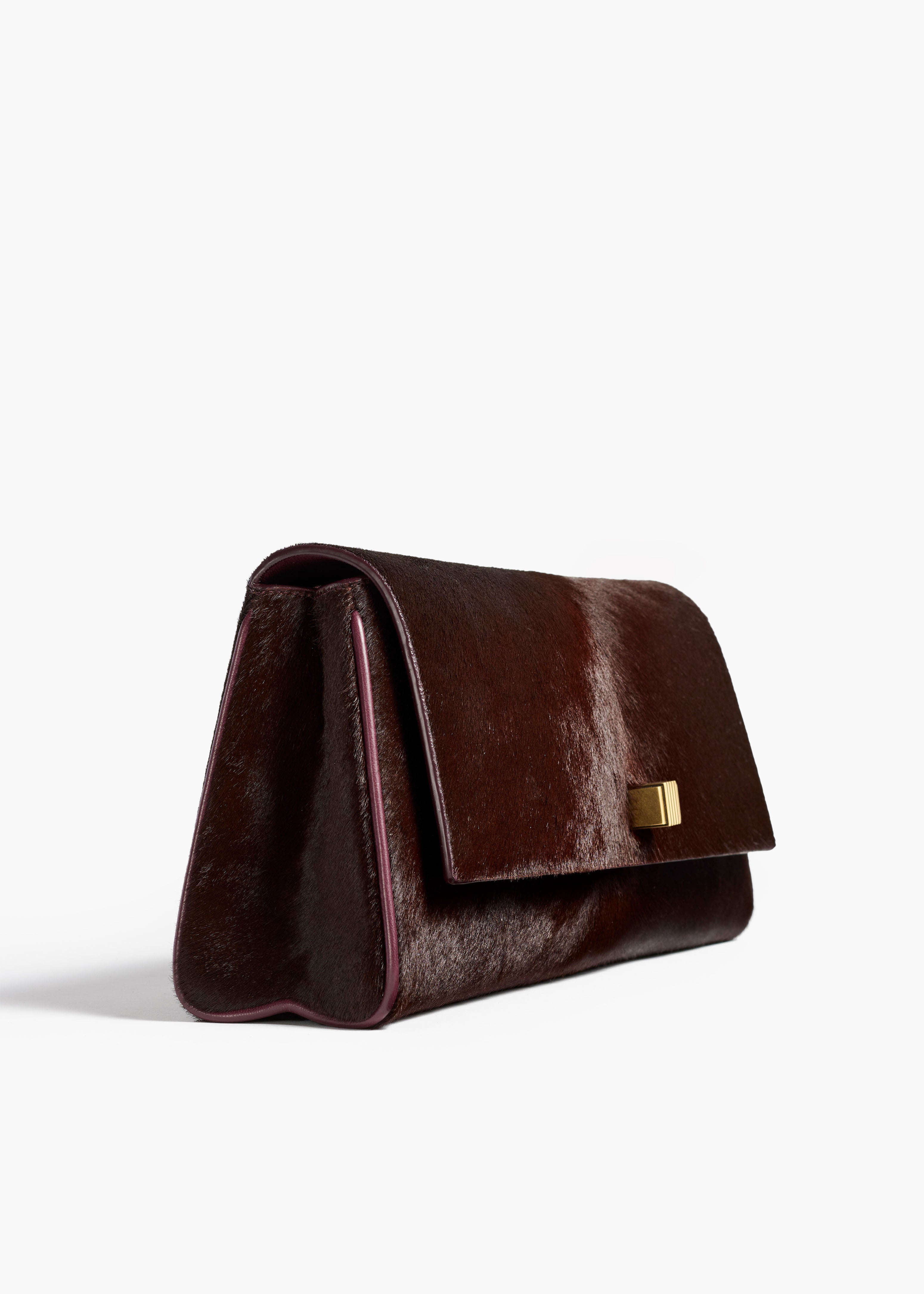 Audrey Clutch in Rouge Noir Haircalf