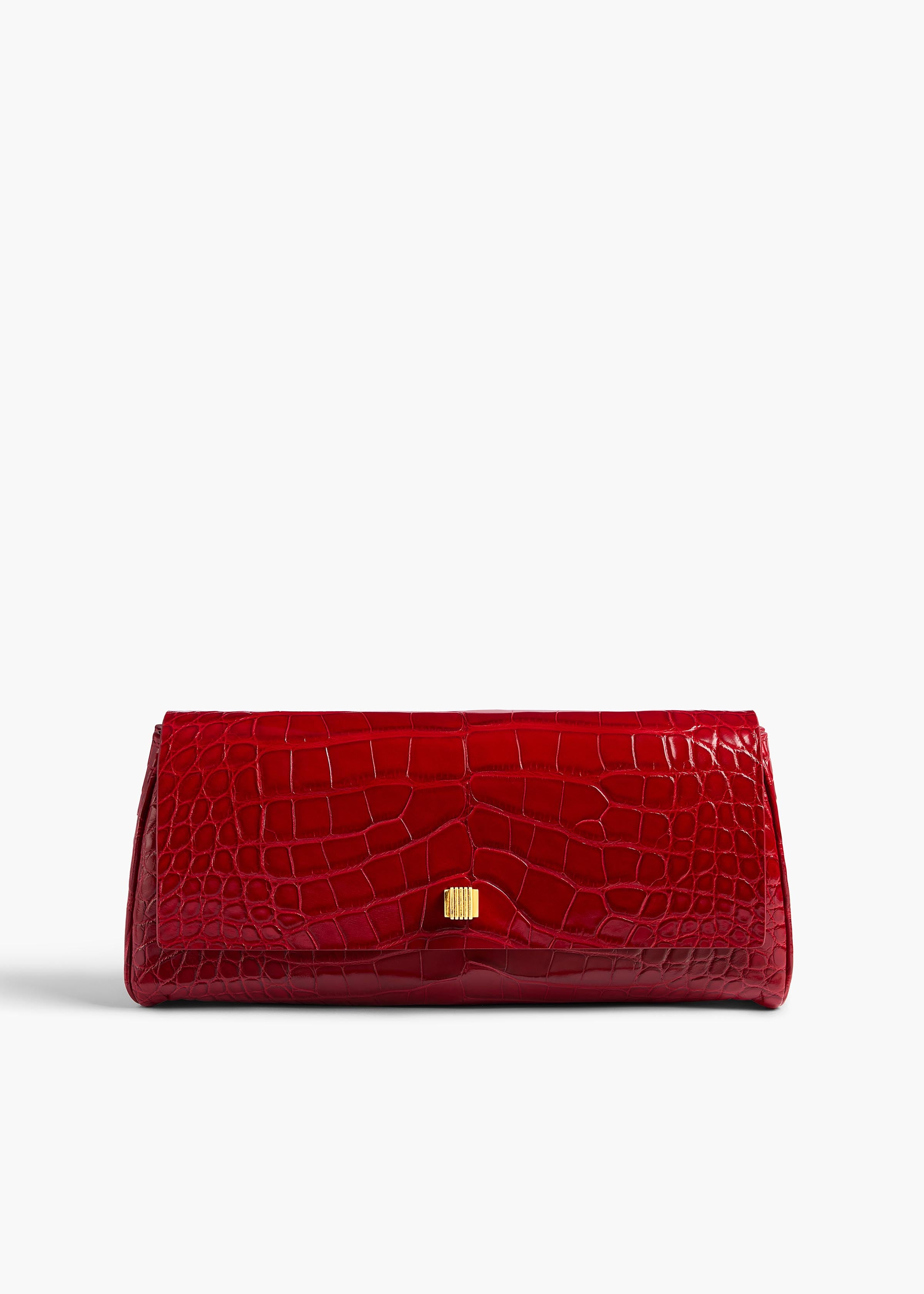 Audrey Clutch in Ruby Alligator
