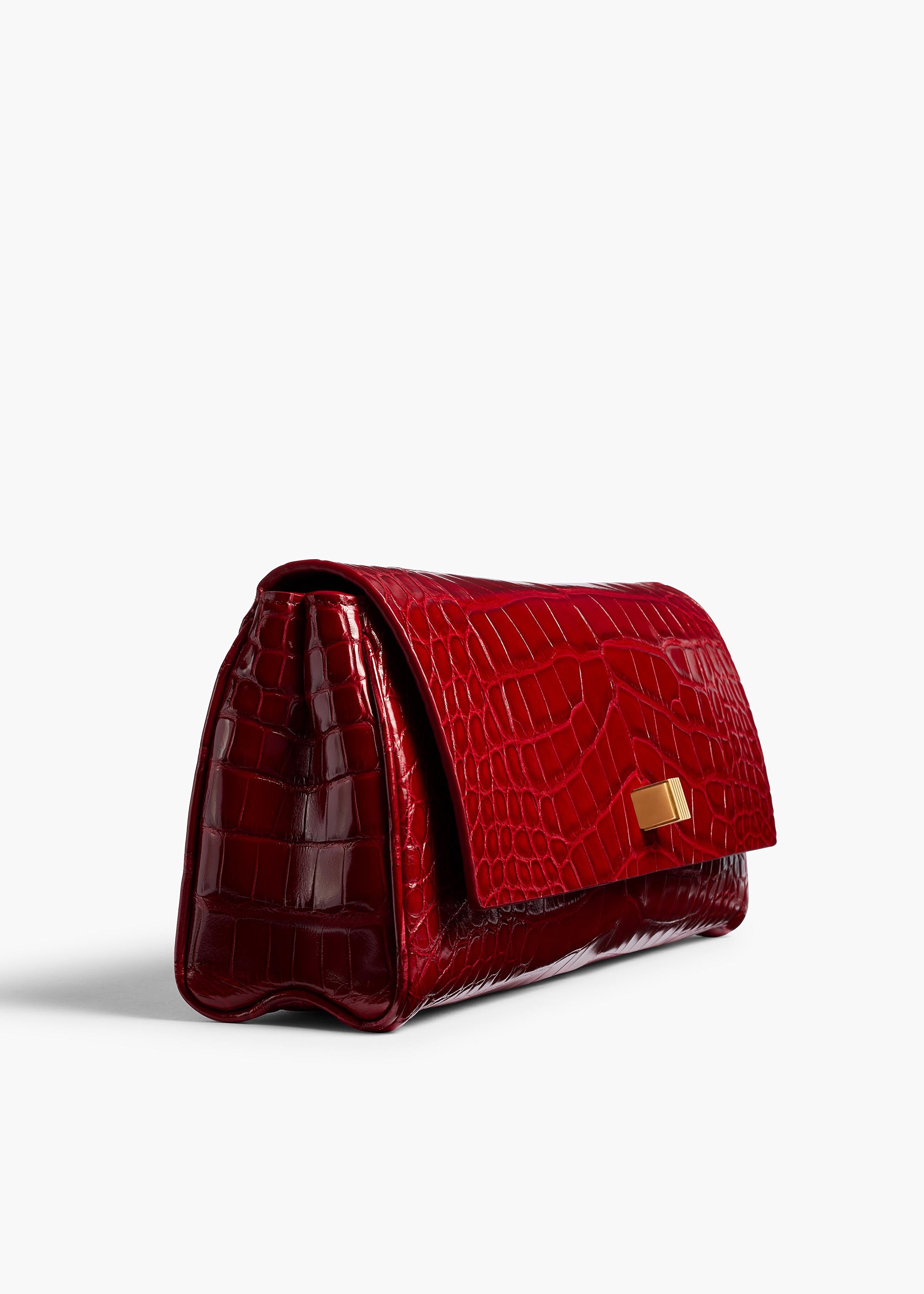 Audrey Clutch in Ruby Alligator