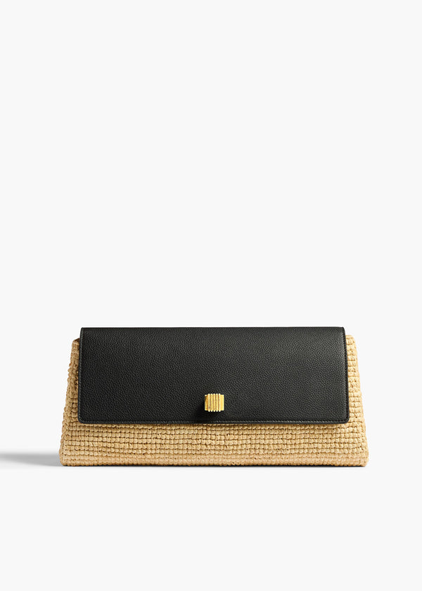 AUDREY RAFFIA CLUTCH BLACK NATURAL H4020 726 367 A