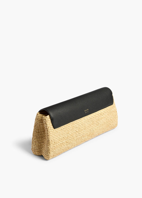 AUDREY RAFFIA CLUTCH BLACK NATURAL H4020 726 367 B