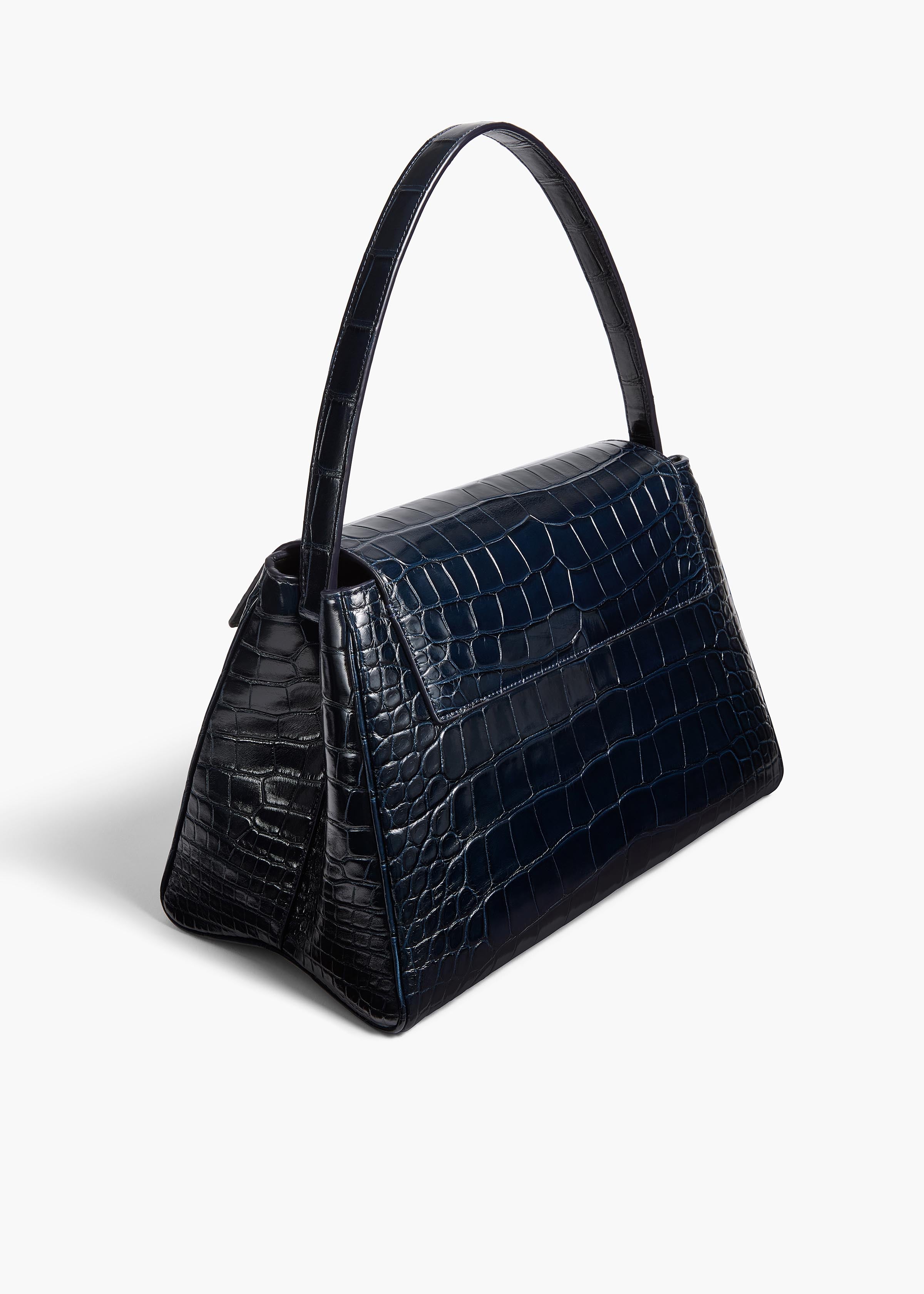 Audrey Top Handle Bag in Midnight Alligator