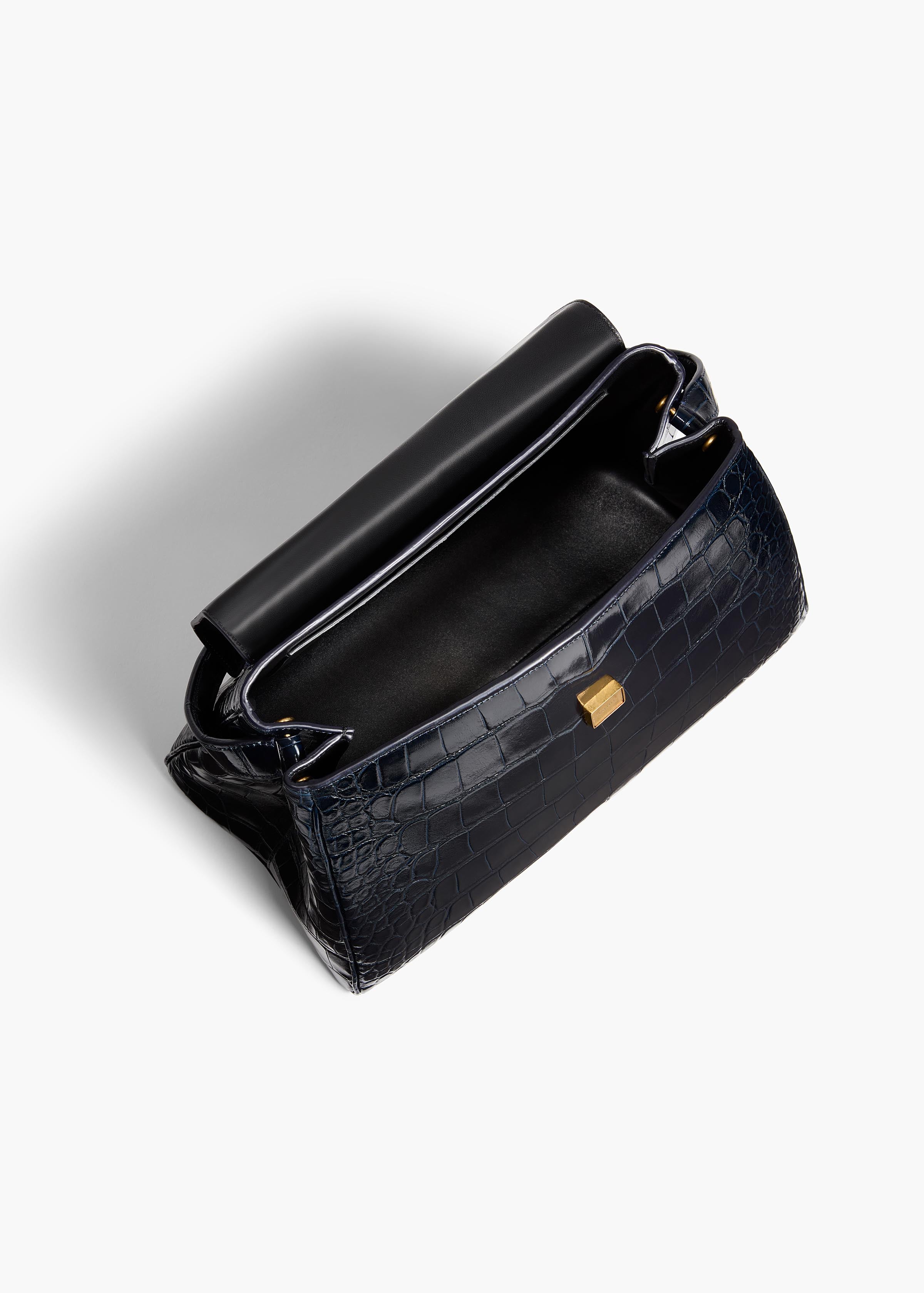 Audrey Top Handle Bag in Midnight Alligator
