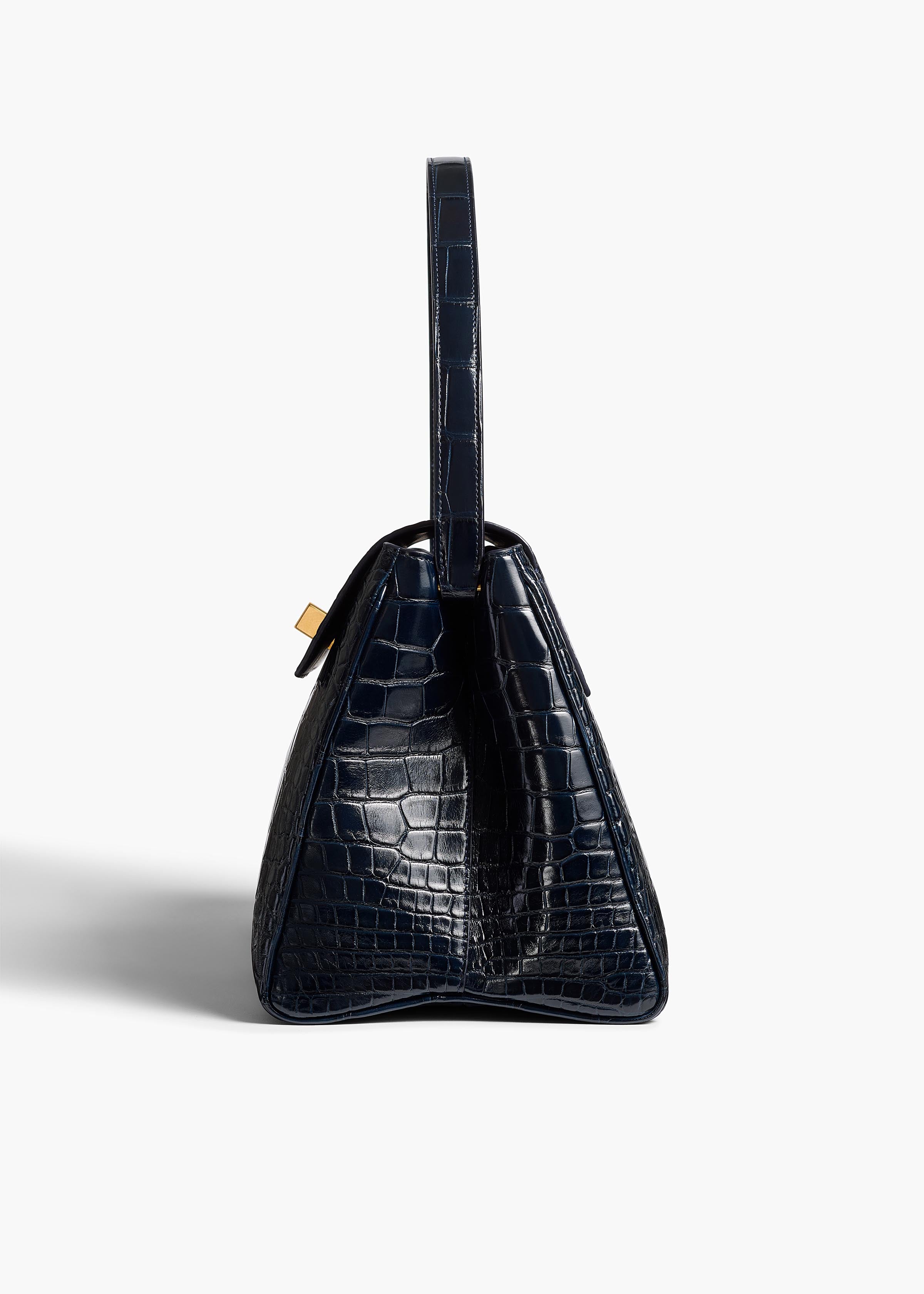 Audrey Top Handle Bag in Midnight Alligator