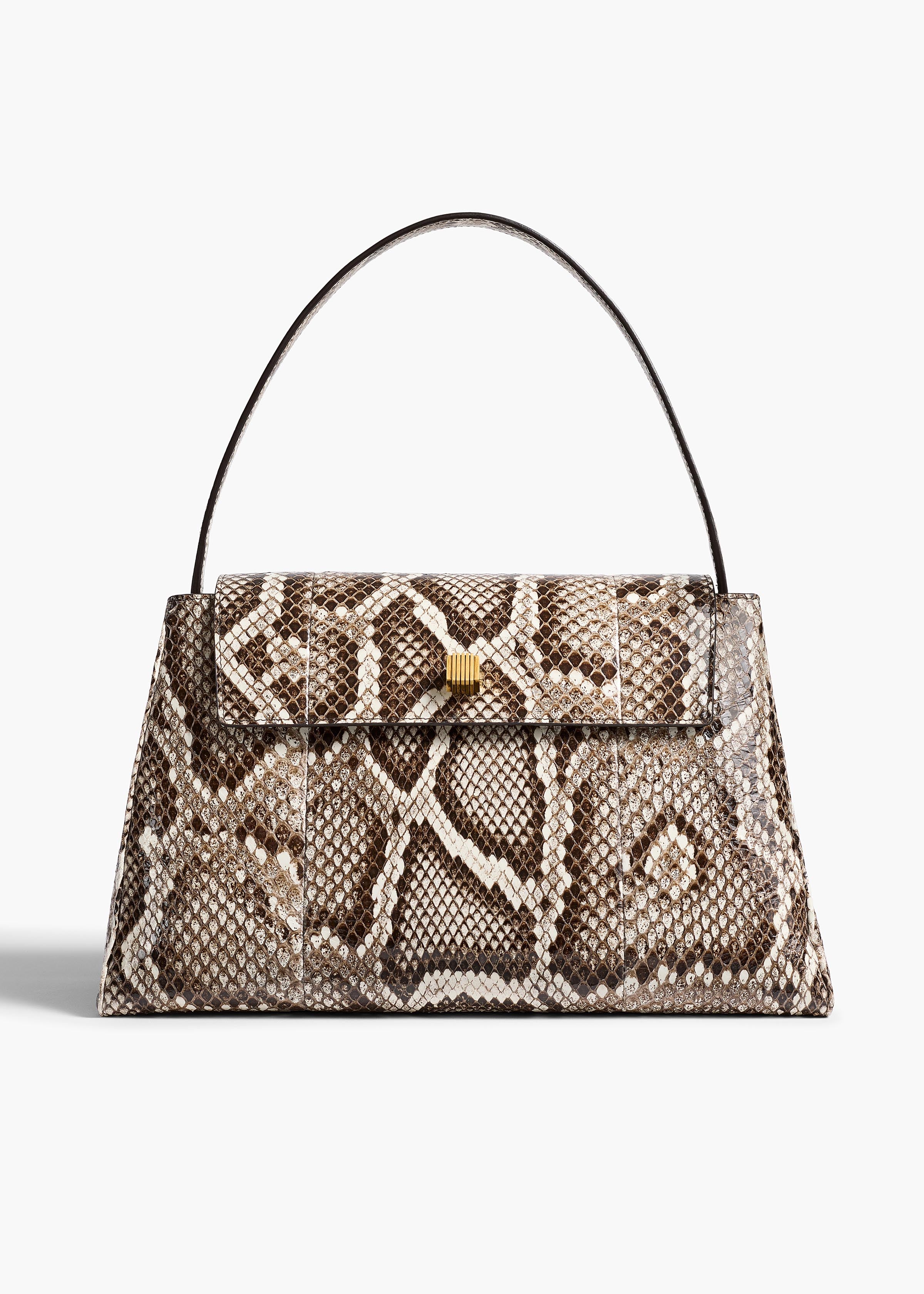 Audrey Top Handle Bag in Natural Python – KHAITE