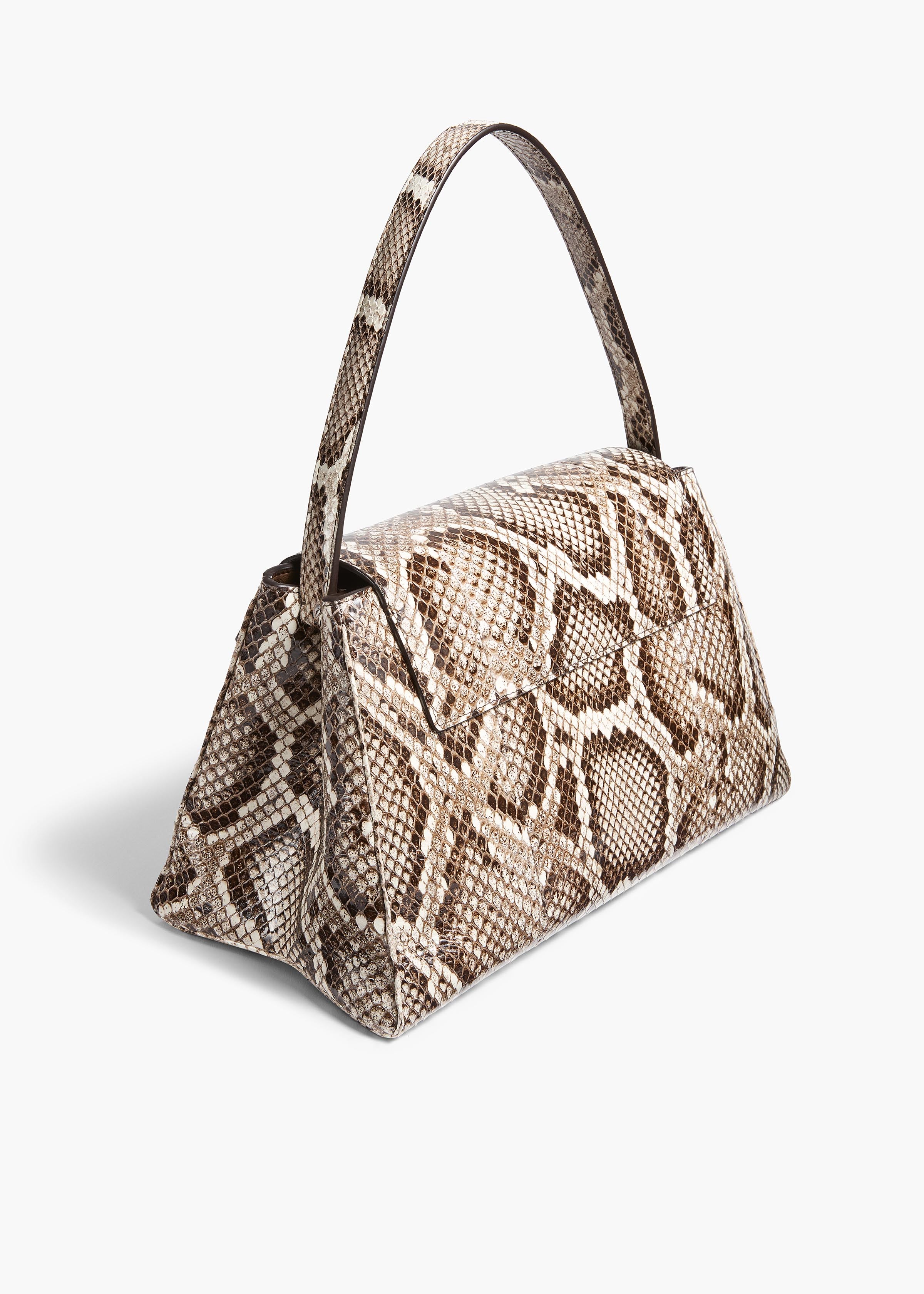 Audrey Top Handle Bag in Natural Python – KHAITE