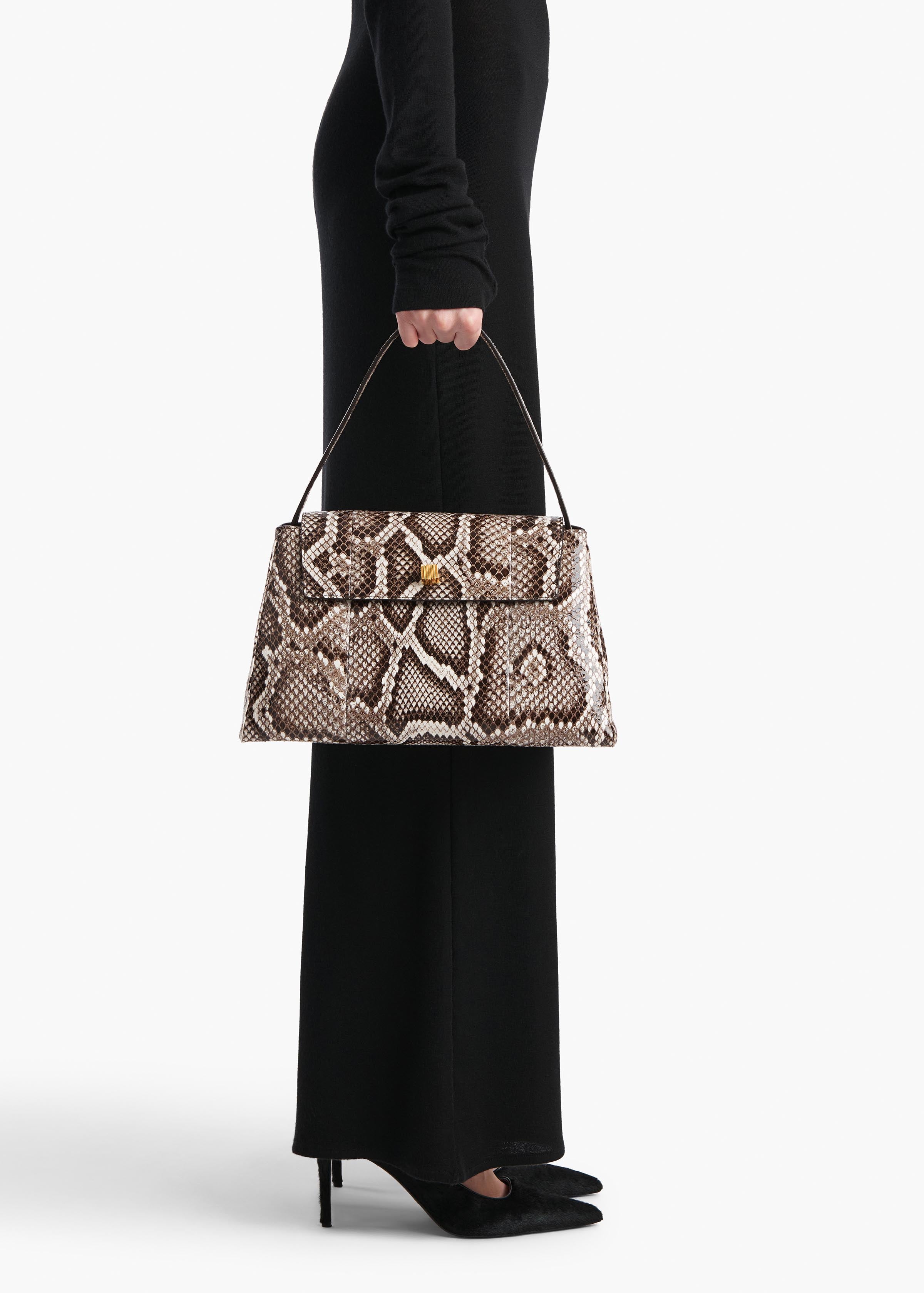 Audrey Top Handle Bag in Natural Python – KHAITE