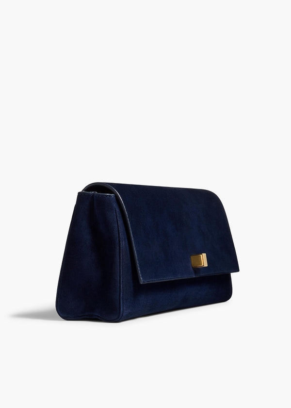  Audrey Clutch in Midnight Suede SIDE VIEW