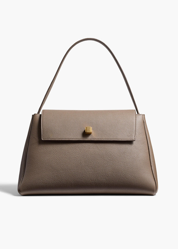  Audrey Top Handle Bag in Elephant Pebbled Leather FRONT VIEW