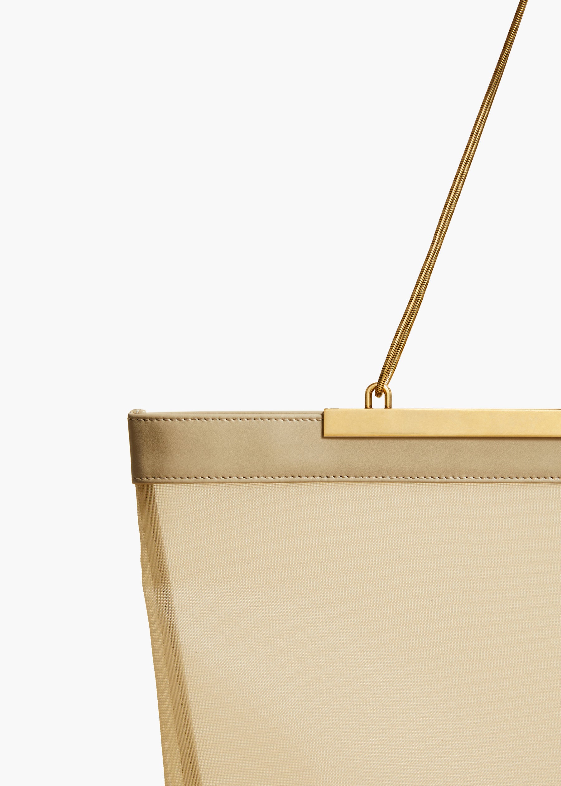 AUGUSTA TOTE IN BEIGE MESH DETAIL 1