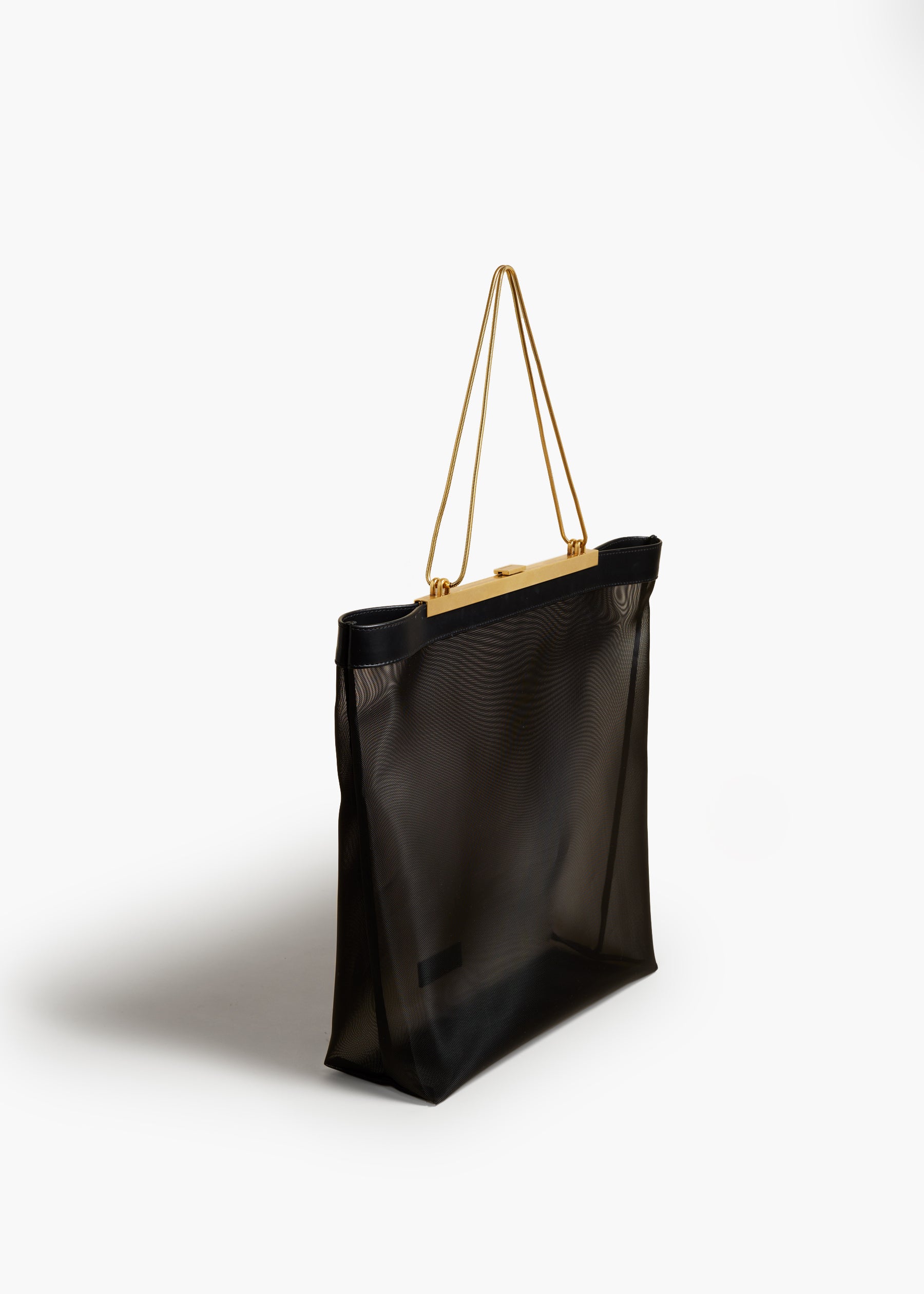 KHAITE LLC - Augusta Chain Tote in Black Mesh