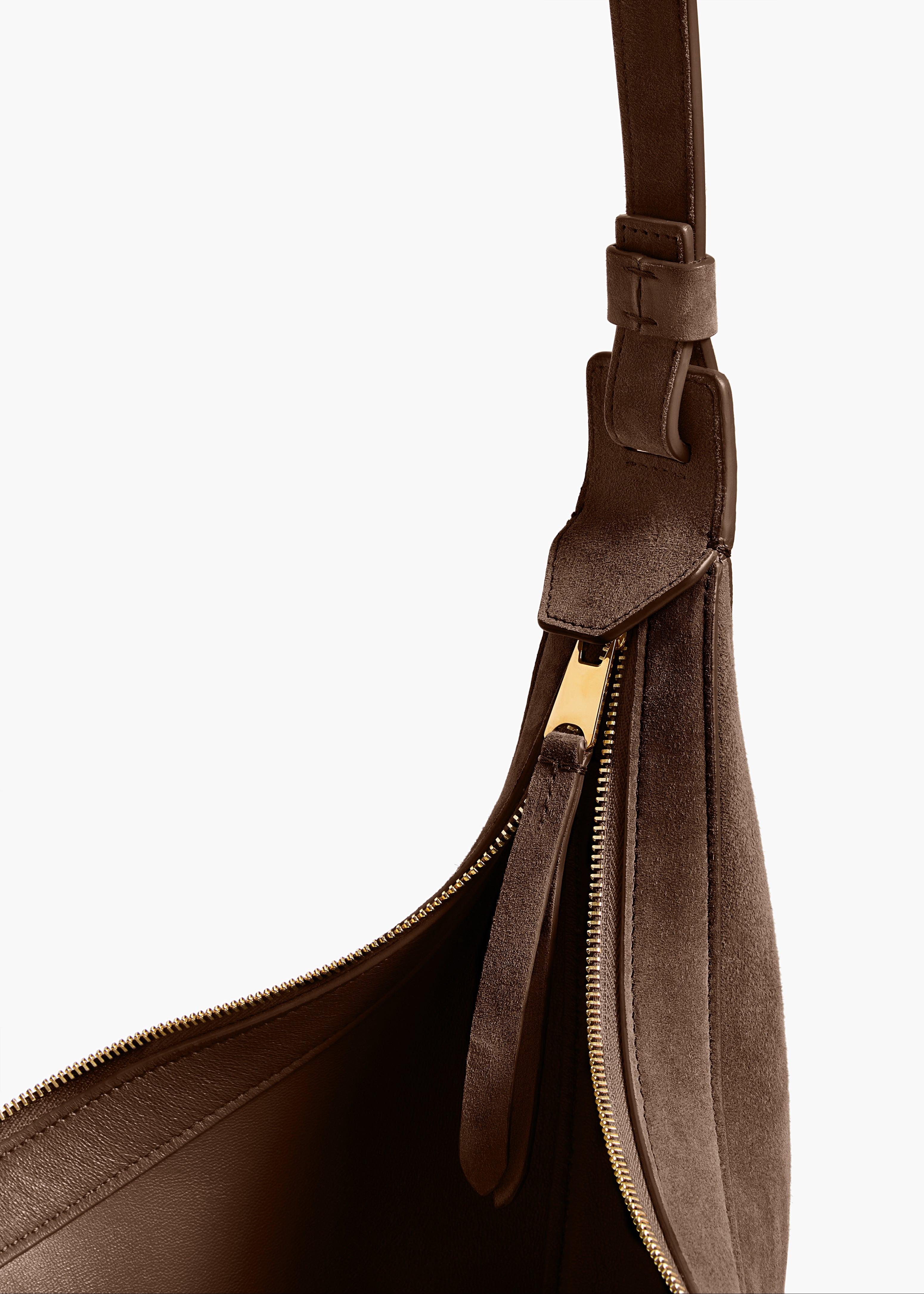 Small Augustina Crossbody Bag in Cedar Suede – KHAITE Small Augustina Crossbody Bag in Cedar Suede – KHAITE