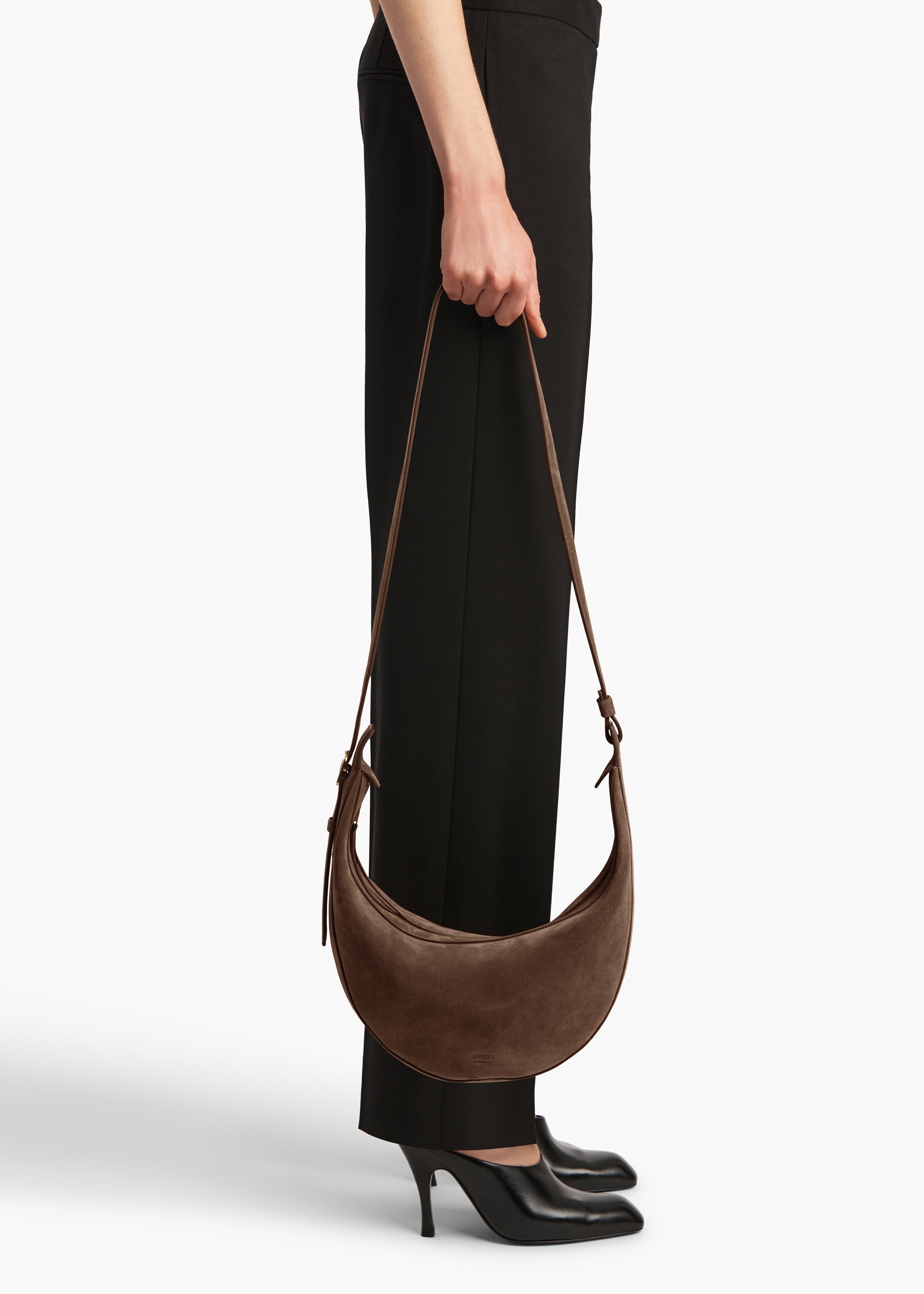Small Augustina Crossbody Bag in Cedar Suede