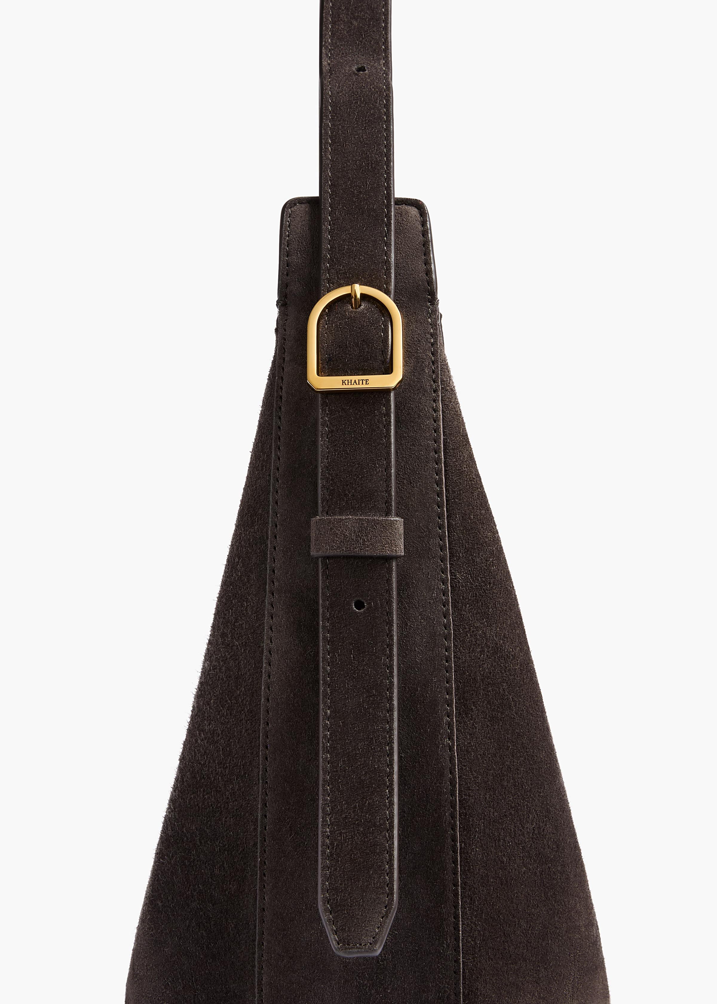 Small Augustina Crossbody Bag in Dark Brown Suede