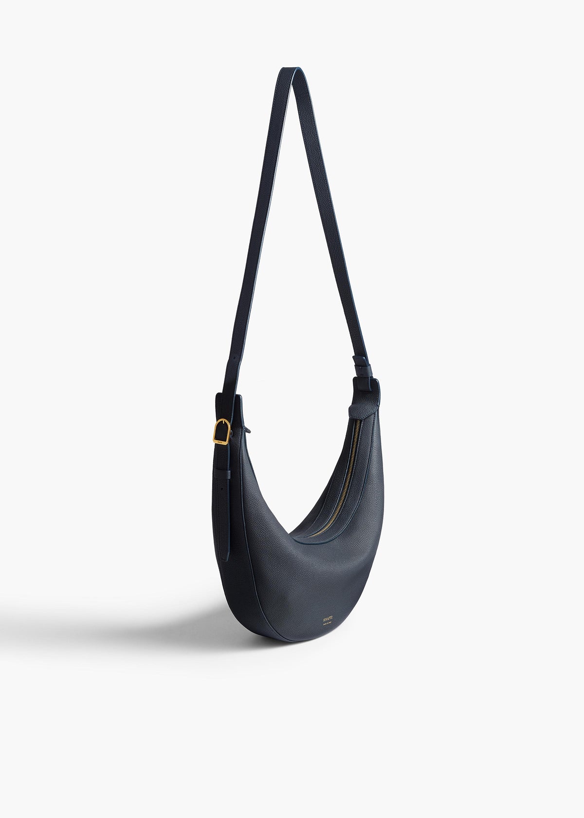 Small Augustina Crossbody Bag Midnight Pebbled Leather