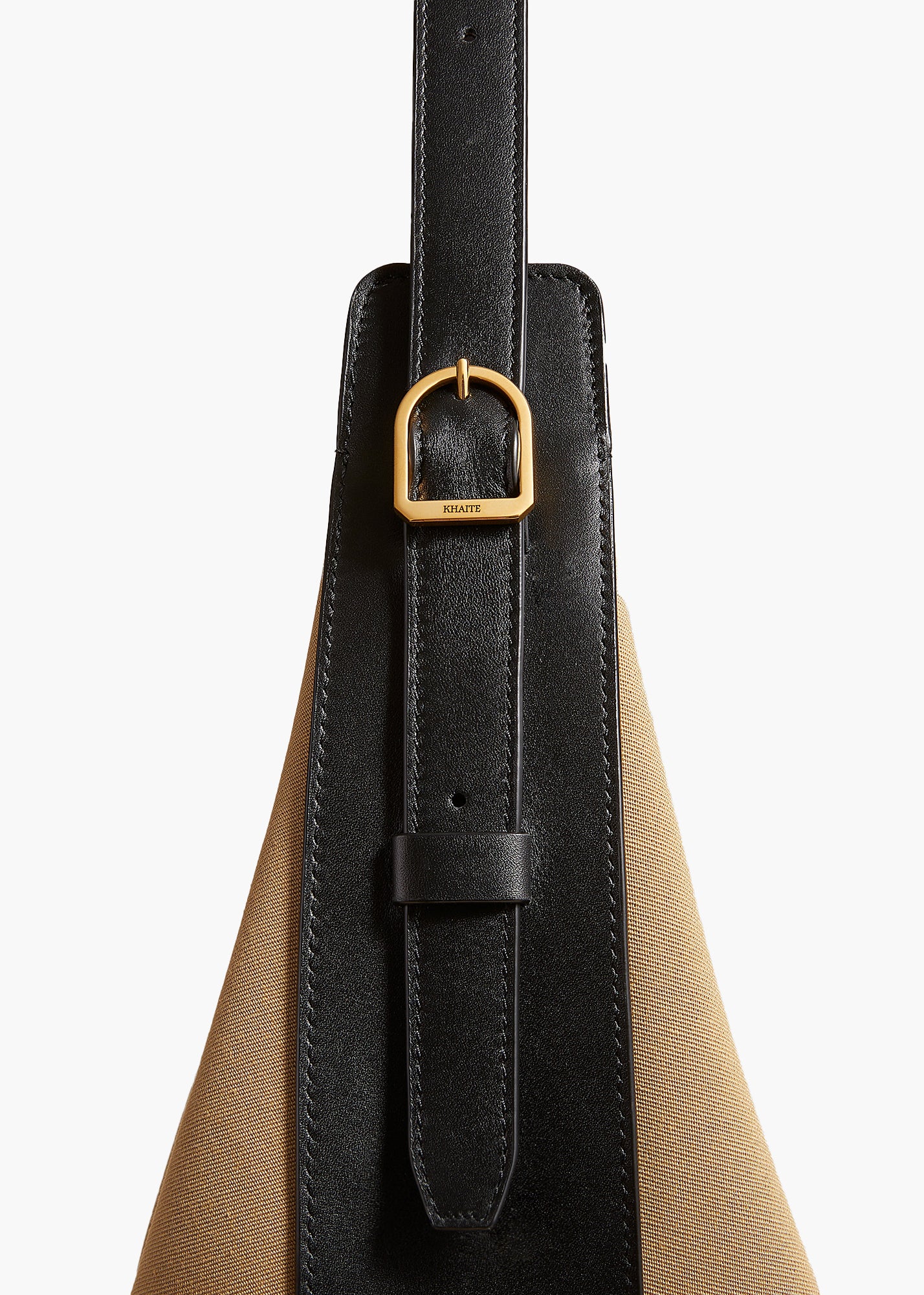 AUGUSTINA HOBO IN HONEY AND BLACK LEATHER DETAIL 2