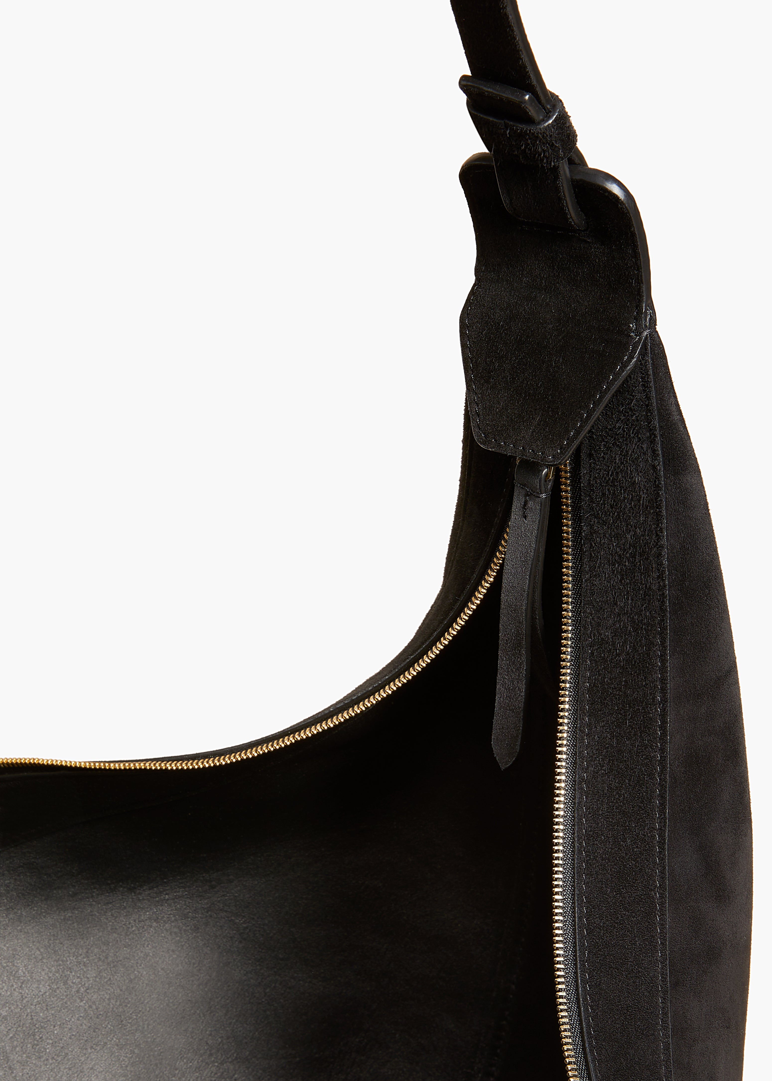 Augustina Hobo in Black Suede