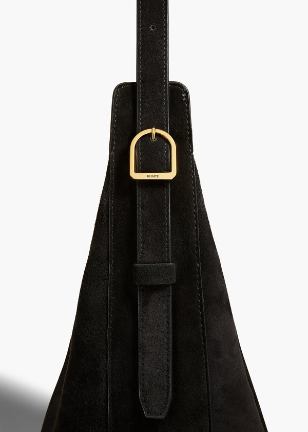 Augustina Hobo in Black Suede