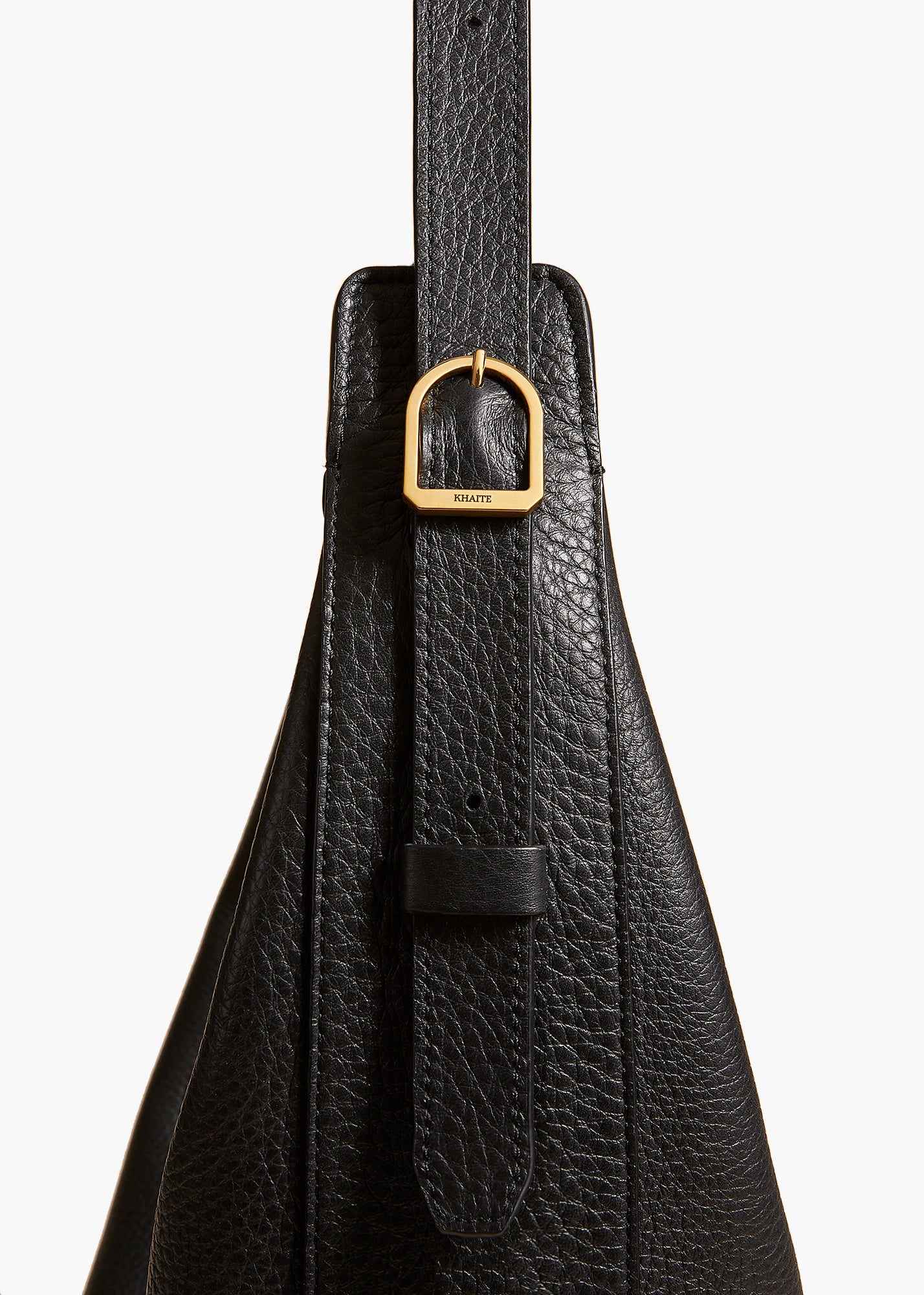 Augustina Hobo in Black Pebbled Leather
