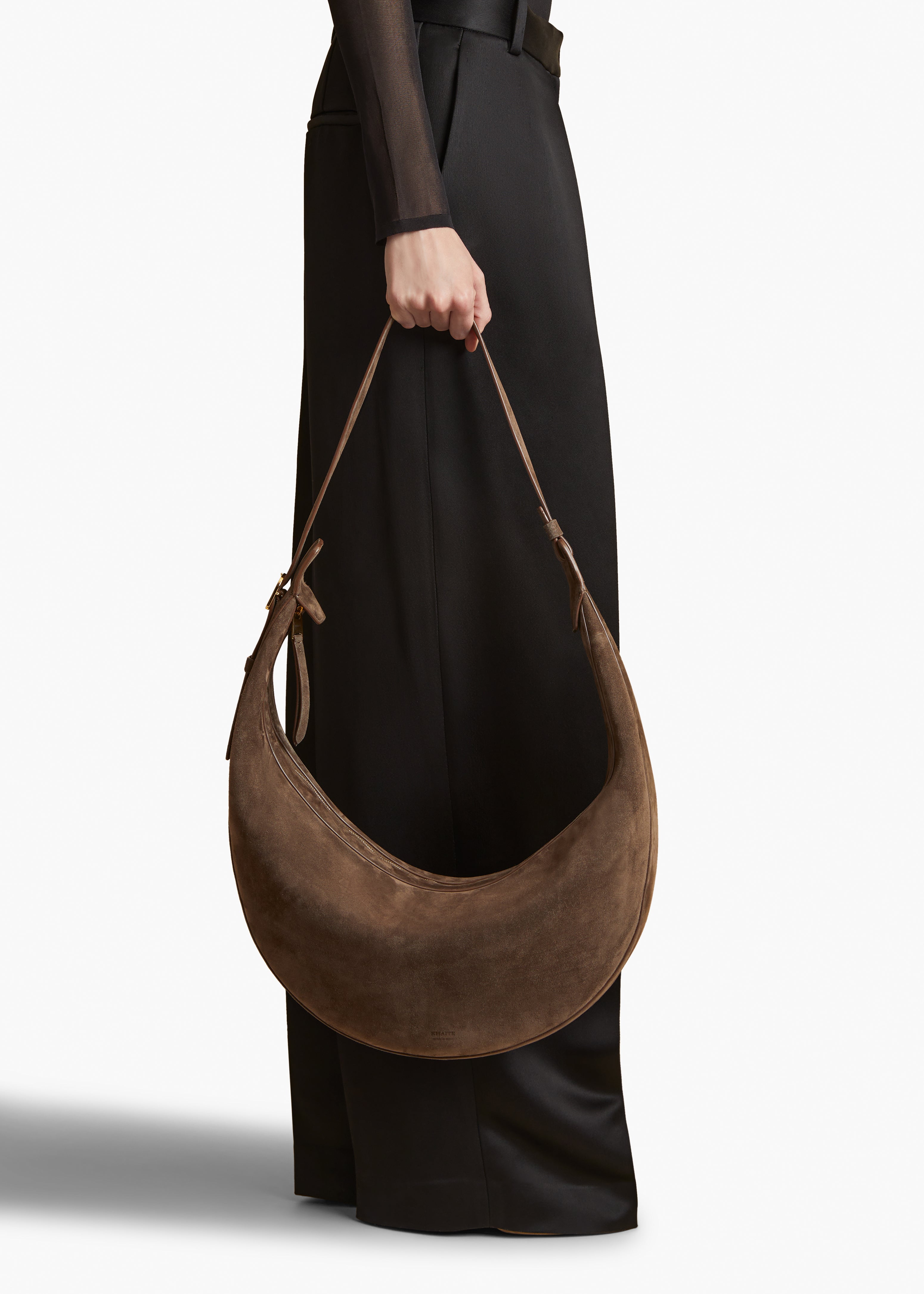 AUGUSTINA HOBO IN CEDAR SUEDE STYLED VIEW