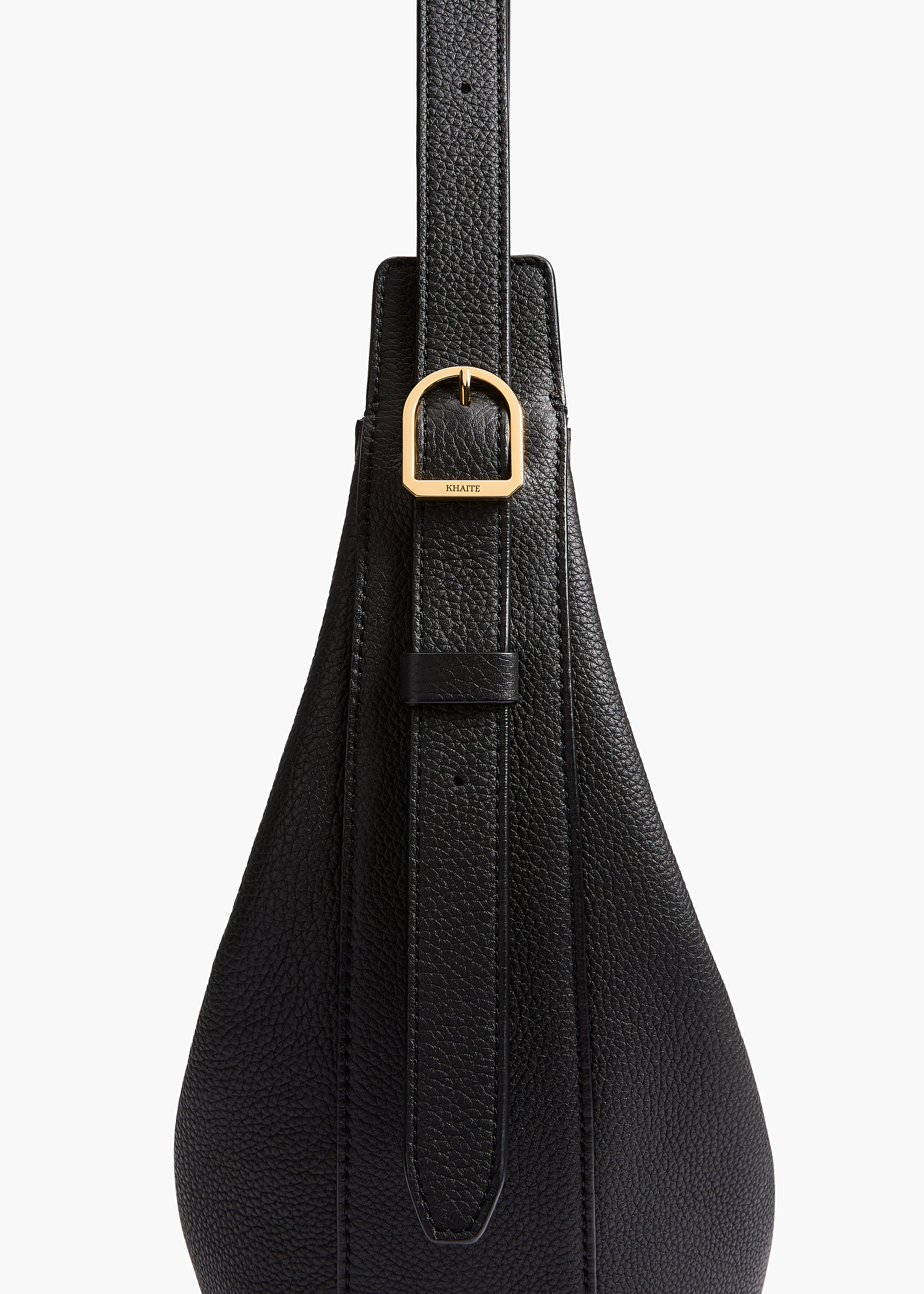 Small Augustina Crossbody Bag in Black Pebbled Leather