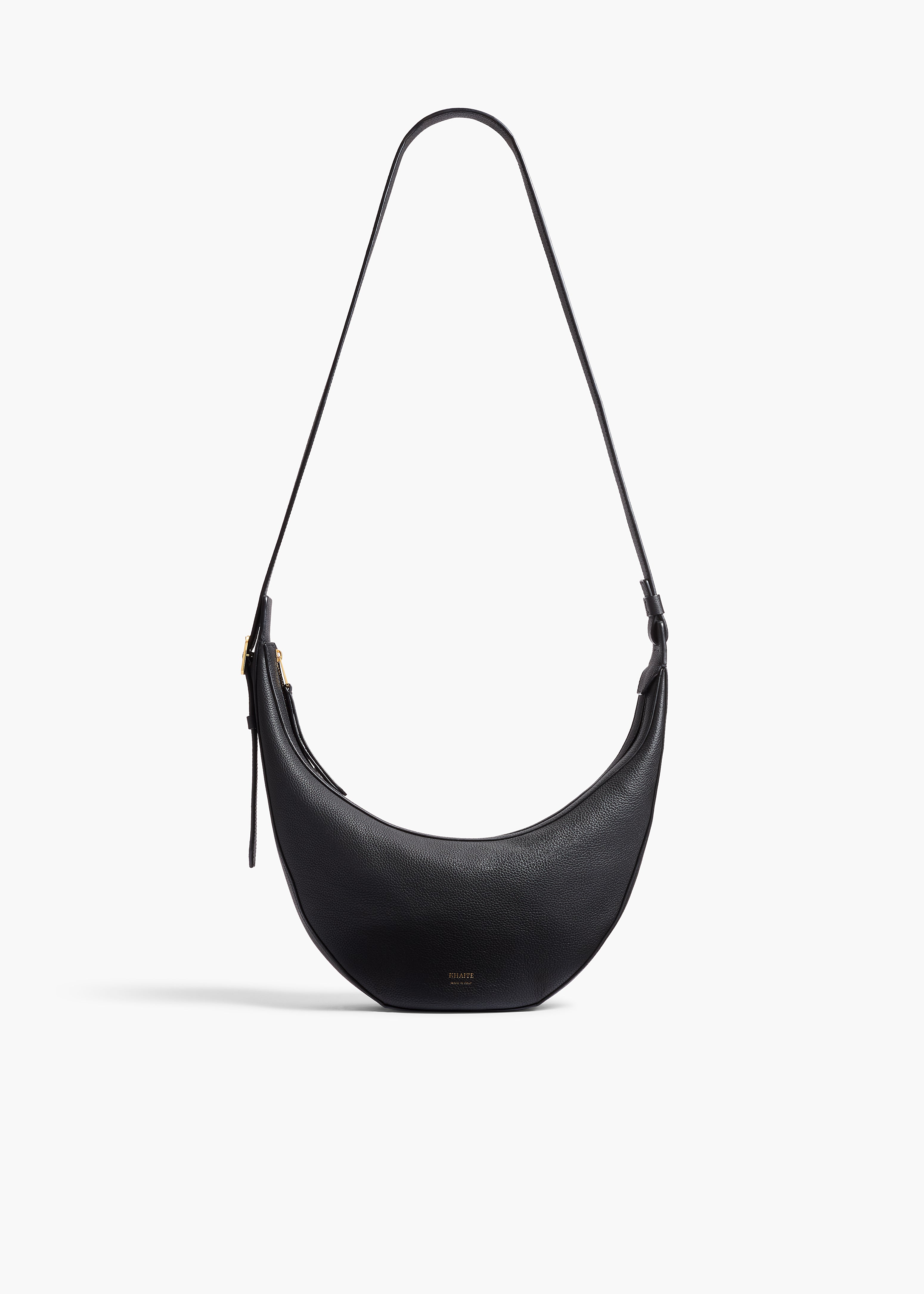 Small Augustina Crossbody Bag in Black Pebbled Leather