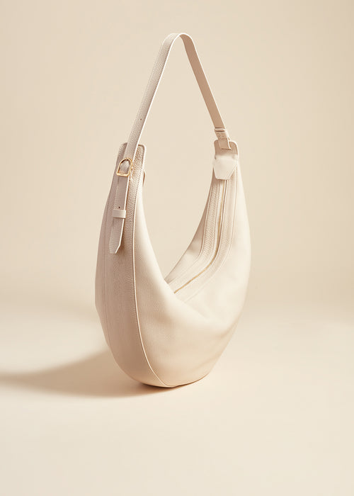 The Augustina Hobo in Dark Ivory Pebbled Leather